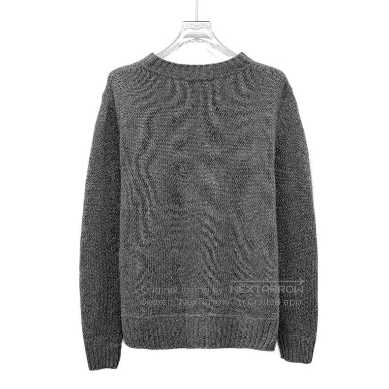 Prada Prada 22 gray logo letter inlaid cotton wool round-neck lo Size XS / US 0-2 / IT 36-38 - 2 Thumbnail