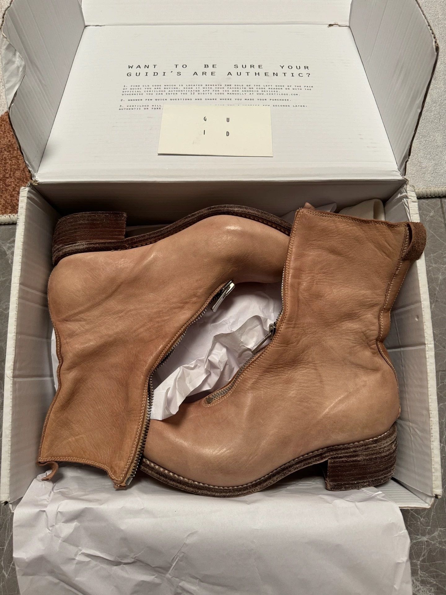 Guidi Guidi PL2 milk tea & blush leather boots 37 Size US 6.5 / IT 36.5 - 8 Thumbnail