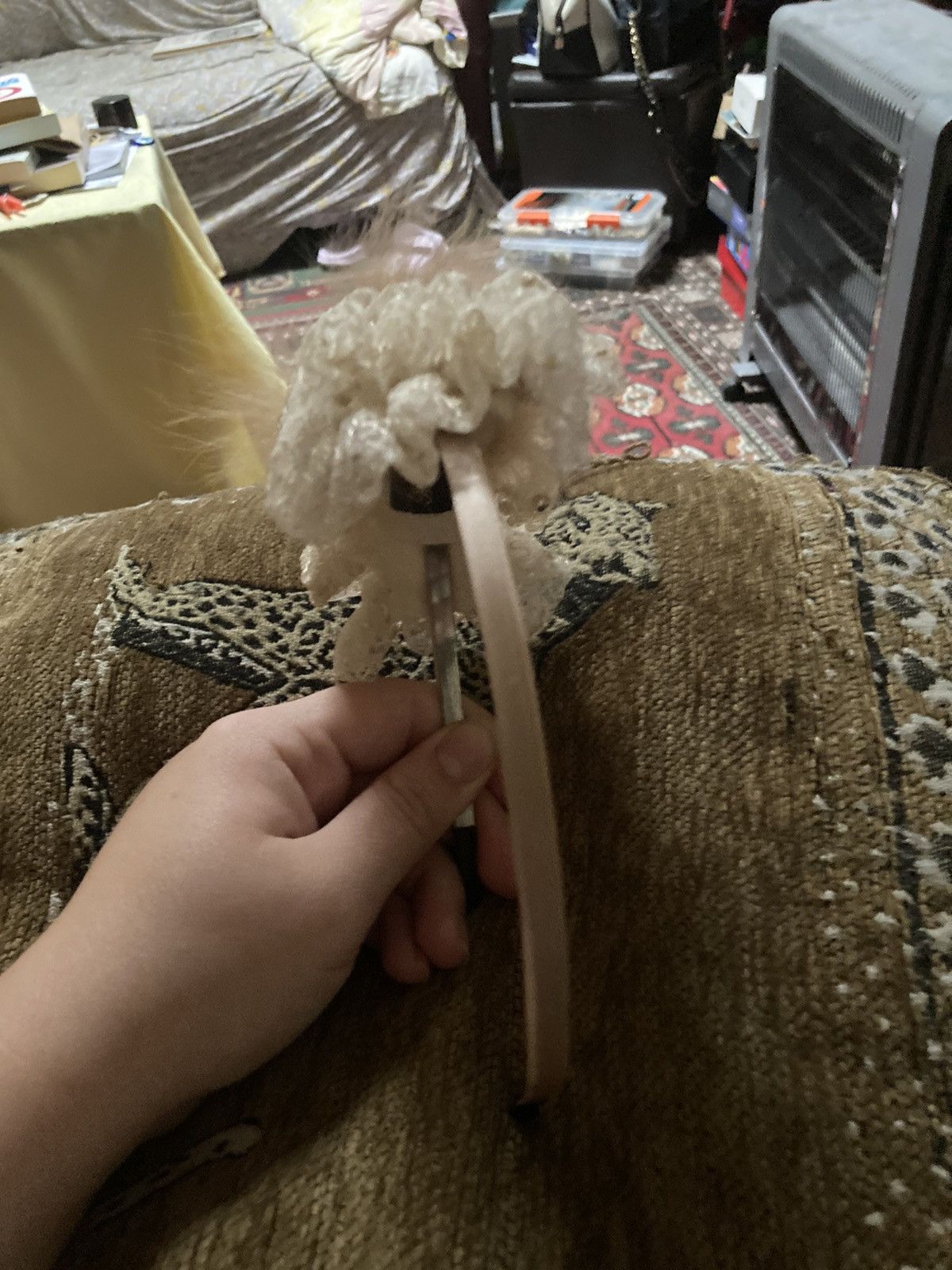 Other Handmade head band with fluffy pompom and beads on it Size ONE SIZE - 2 Thumbnail