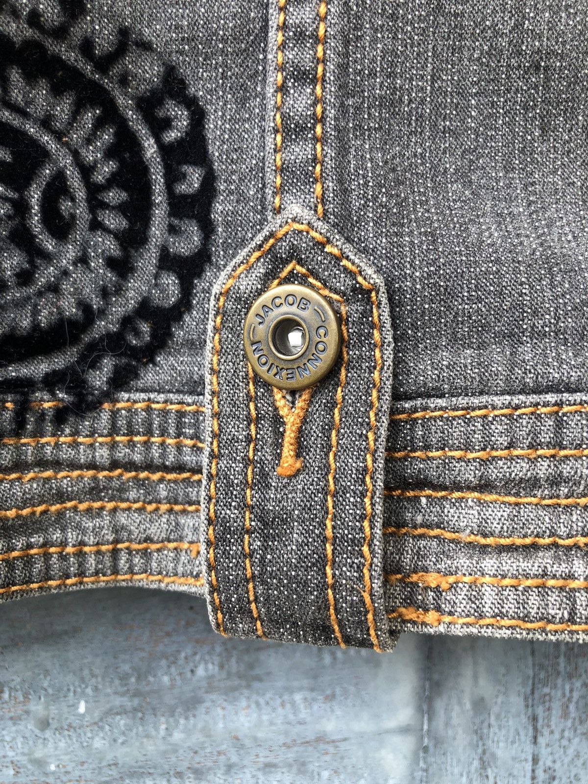 Vintage Eterno Belleza Paisley Black Denim Jacket Vintage Style Size M / US 6-8 / IT 42-44 - 18 Thumbnail