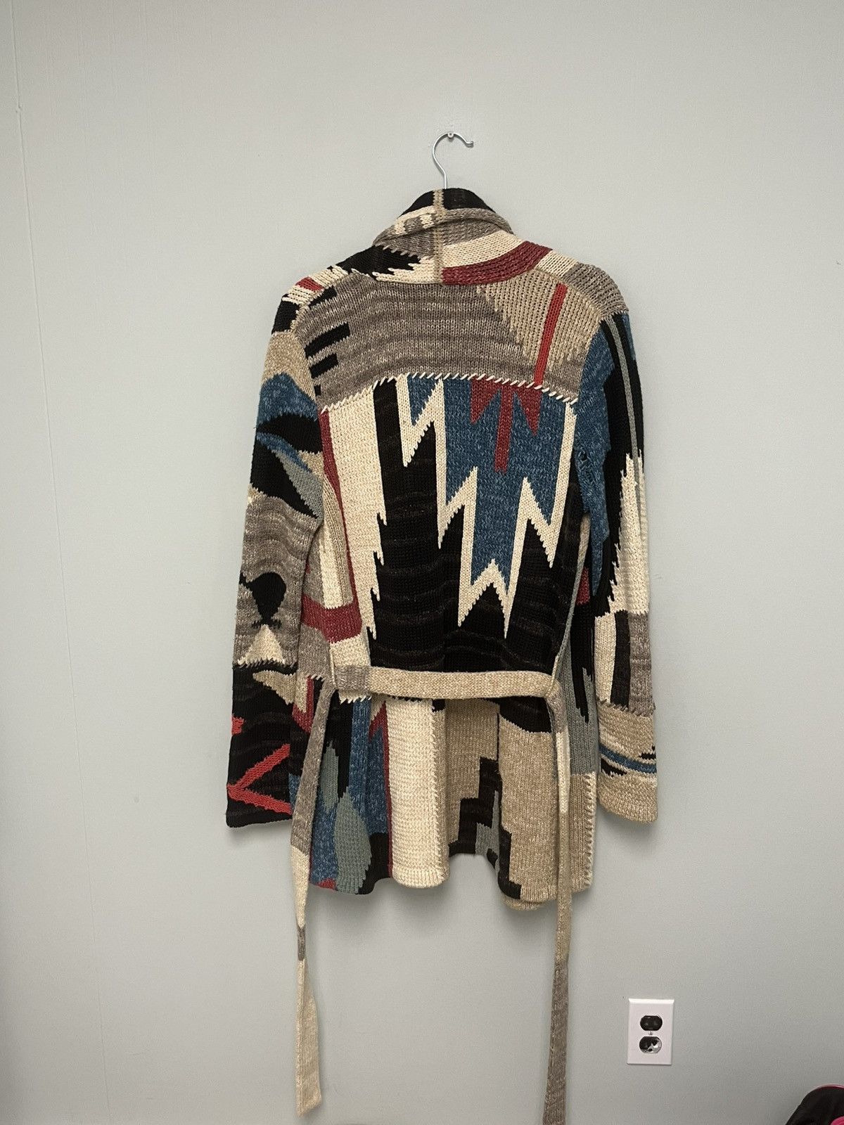 Polo Ralph Lauren Southwestern Aztec Belted Cardigan Intarsia-Knit Size Med Size M / US 6-8 / IT 42-44 - 6 Thumbnail