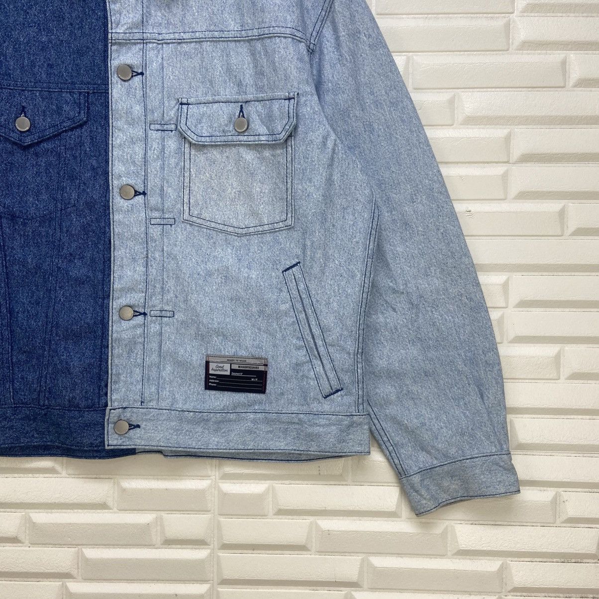 GU × Maison MIHARA YASUHIRO 🔥Miharayasuhiro Two-Tone Trucker Denim Jacket Size US M / EU 48-50 / 2 - 6 Thumbnail