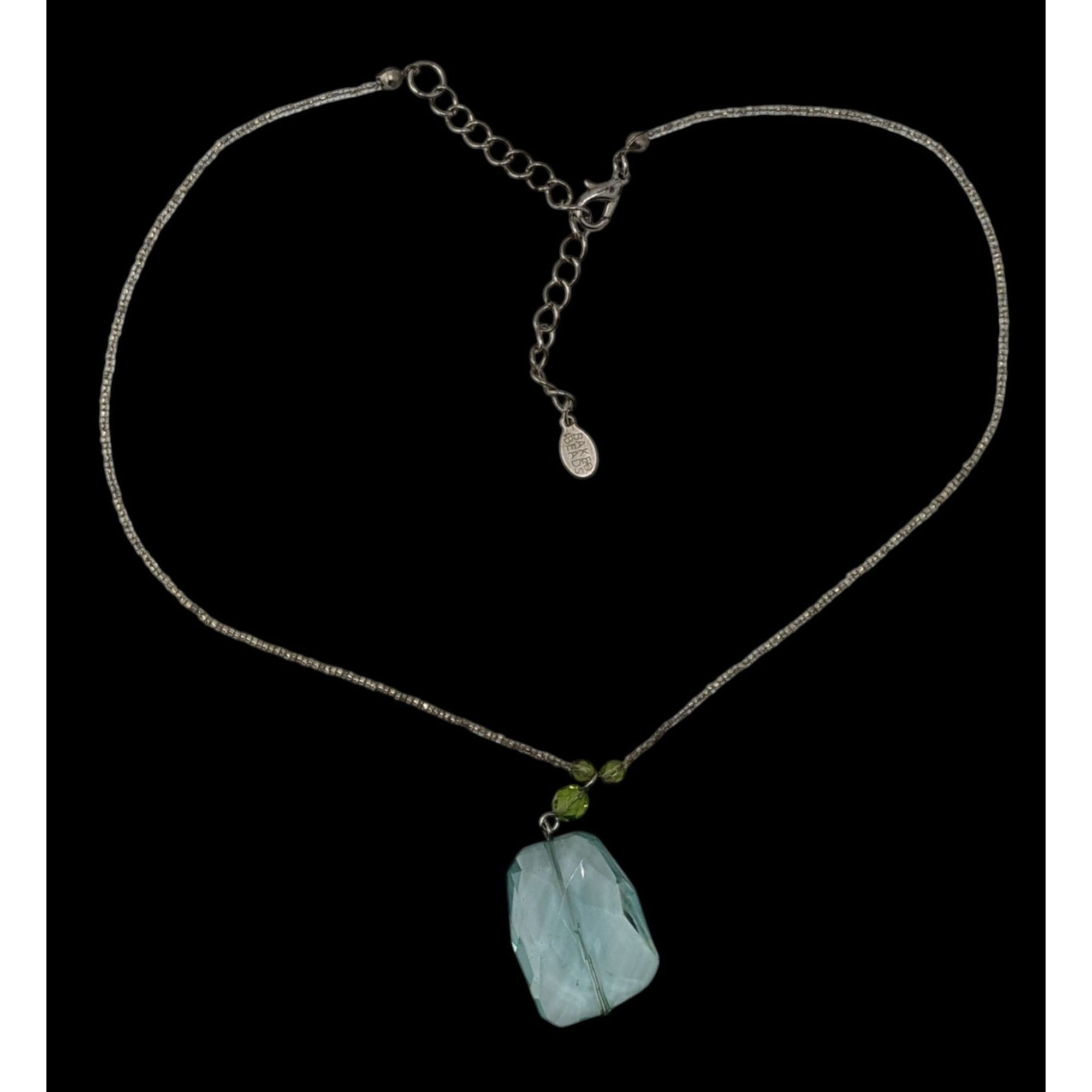 Other Baked Beads Aqua Glass Pendant Necklace Size ONE SIZE - 1 Thumbnail