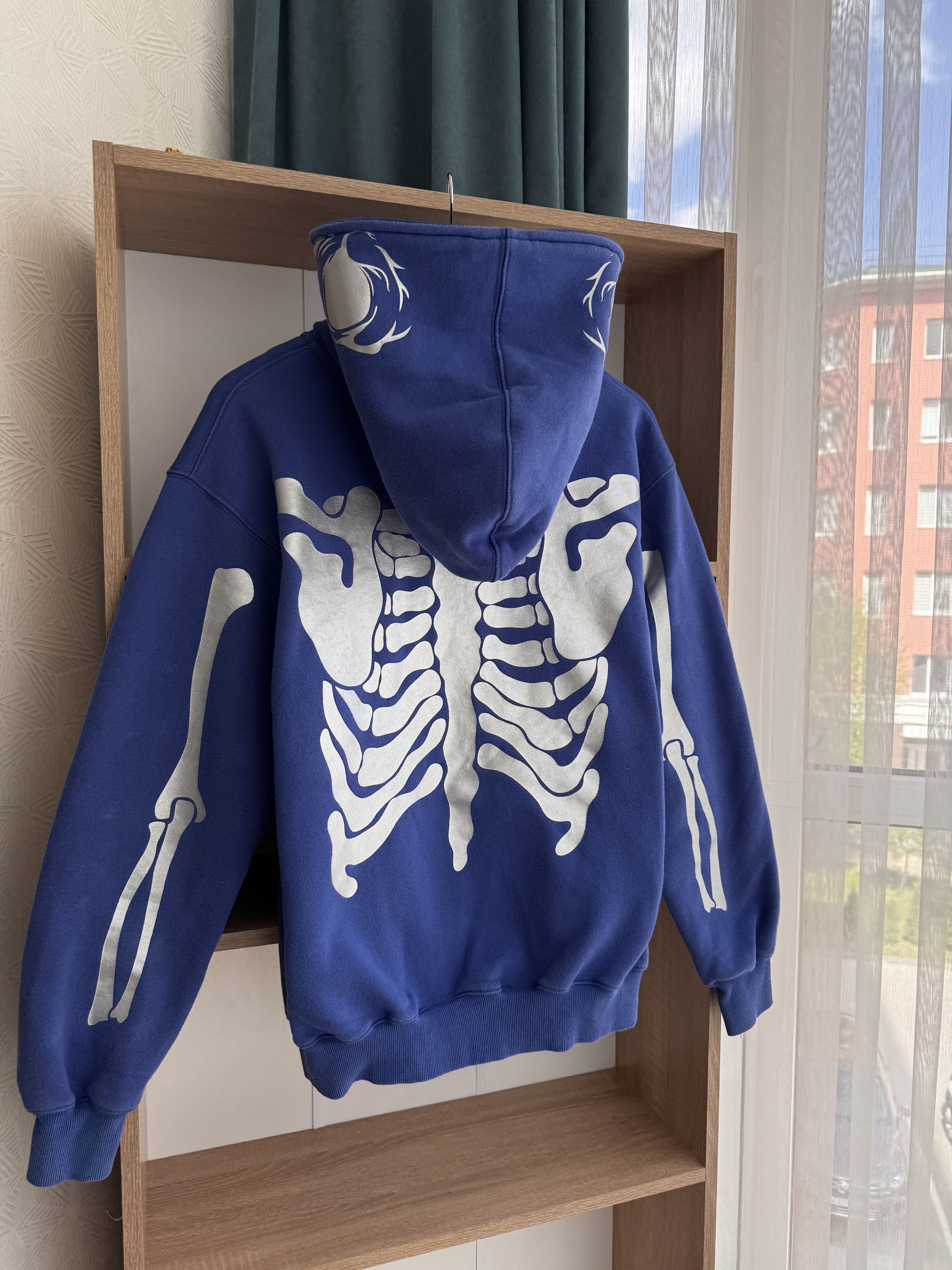 Japanese Brand × Vintage Vintage Kanye West Style Full Zip Skeleton Blue Hoodie Size US M / EU 48-50 / 2 - 12 Thumbnail