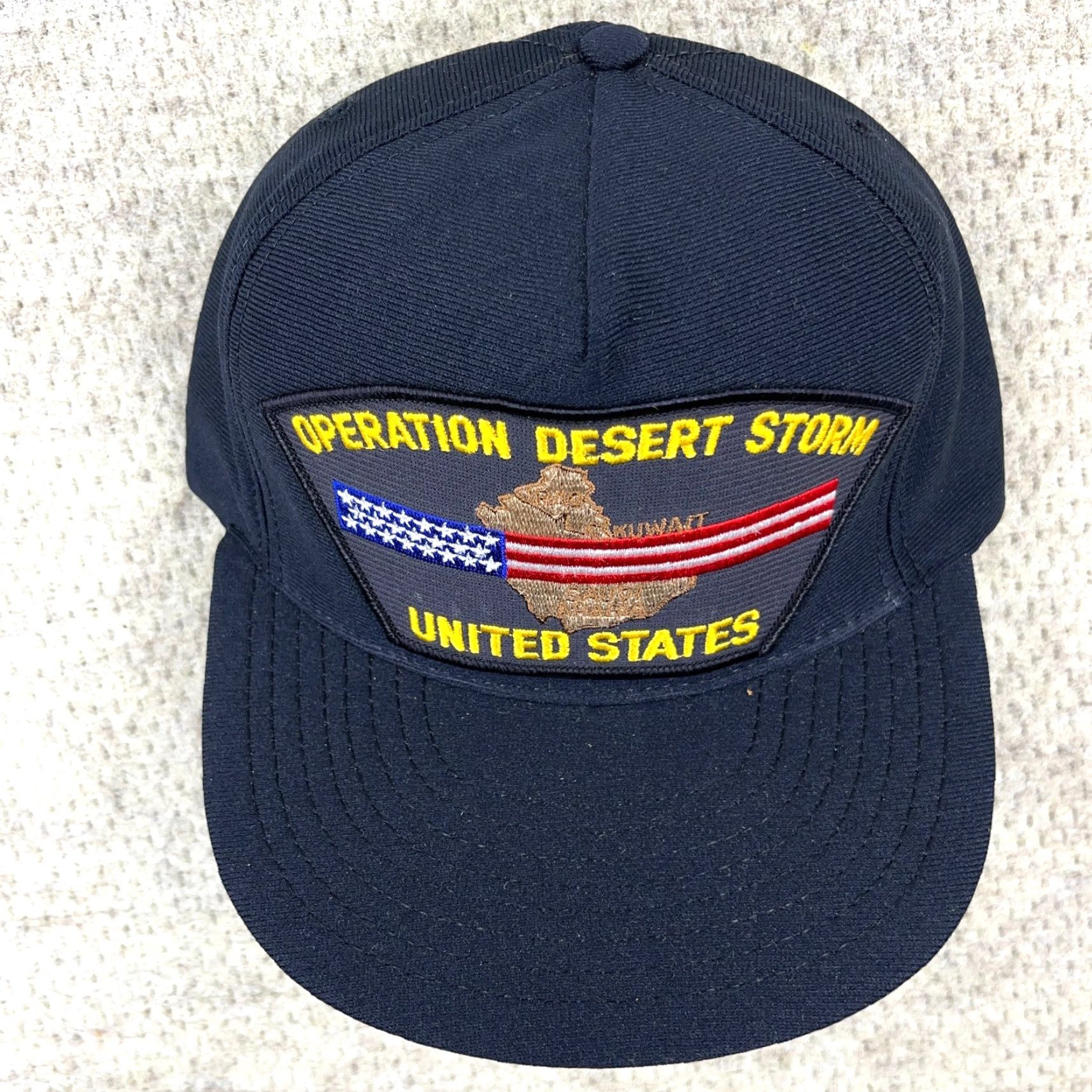 Vintage VINTAGE Eagle Crest Hat Cap Snapback United States 90s Military Army Blue Cotton Polyester Knit Adjustable One Size Men Size ONE SIZE - 3 Thumbnail