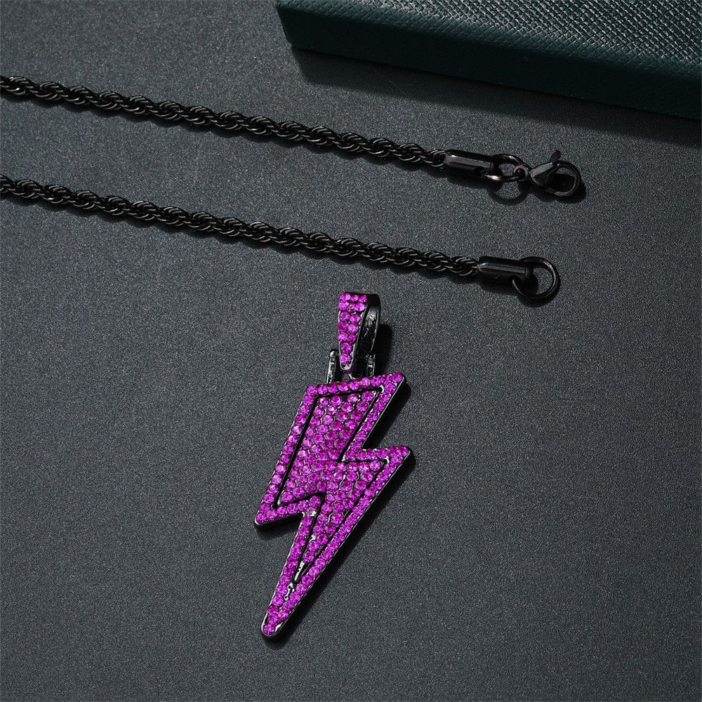 Japanese Brand Purple Lightning Pendant Chain Necklace Size ONE SIZE - 3 Thumbnail