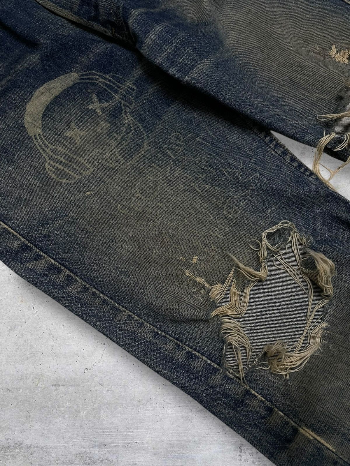 Levi's Vintage Clothing RARE 501 LEVIS 90S DESIGNER SKULL RIPPED FRAYING OG DENIM Size US 31 - 8 Thumbnail