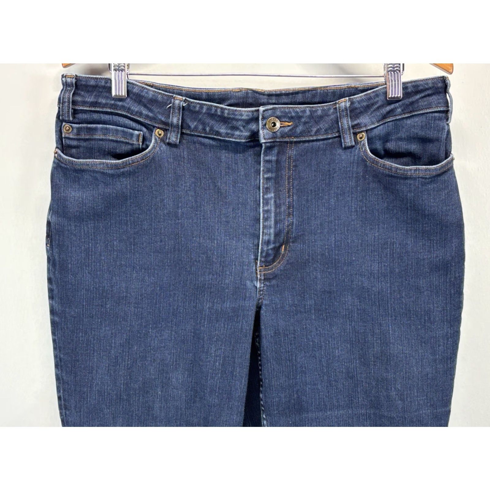 Denime Duluth Jeans Womens 16 Regular Blue Denim Stretch Mid Rise Bootcut Leg Size 38" / US 16 / IT 52 - 2 Thumbnail