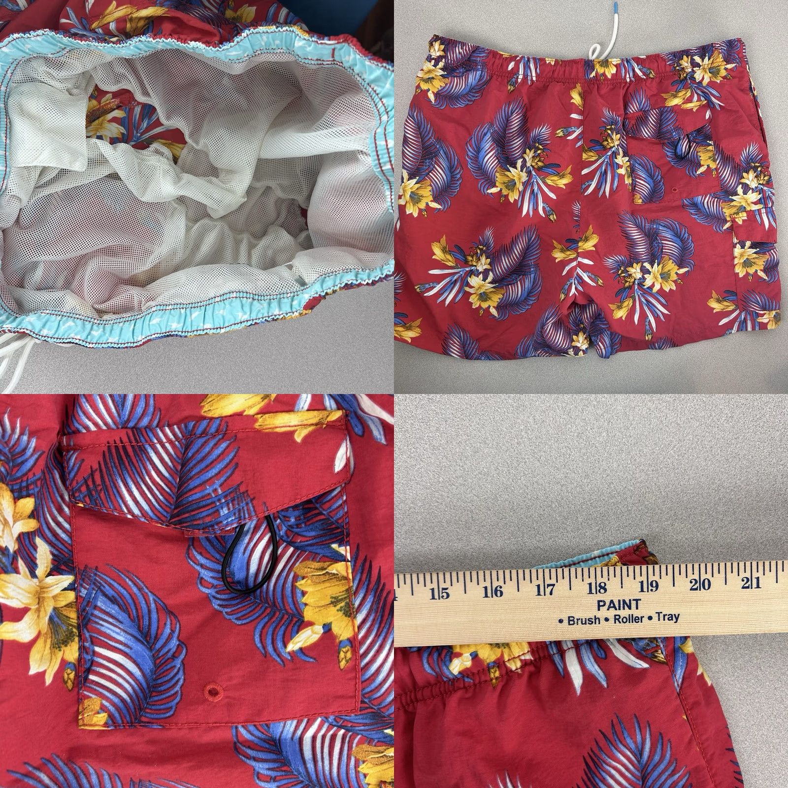 Tommy Bahama Tommy Bahama Mens Shorts XXL Red Swim Trunks Nylon Floral Hawaiian Lined Size US 39 - 8 Thumbnail