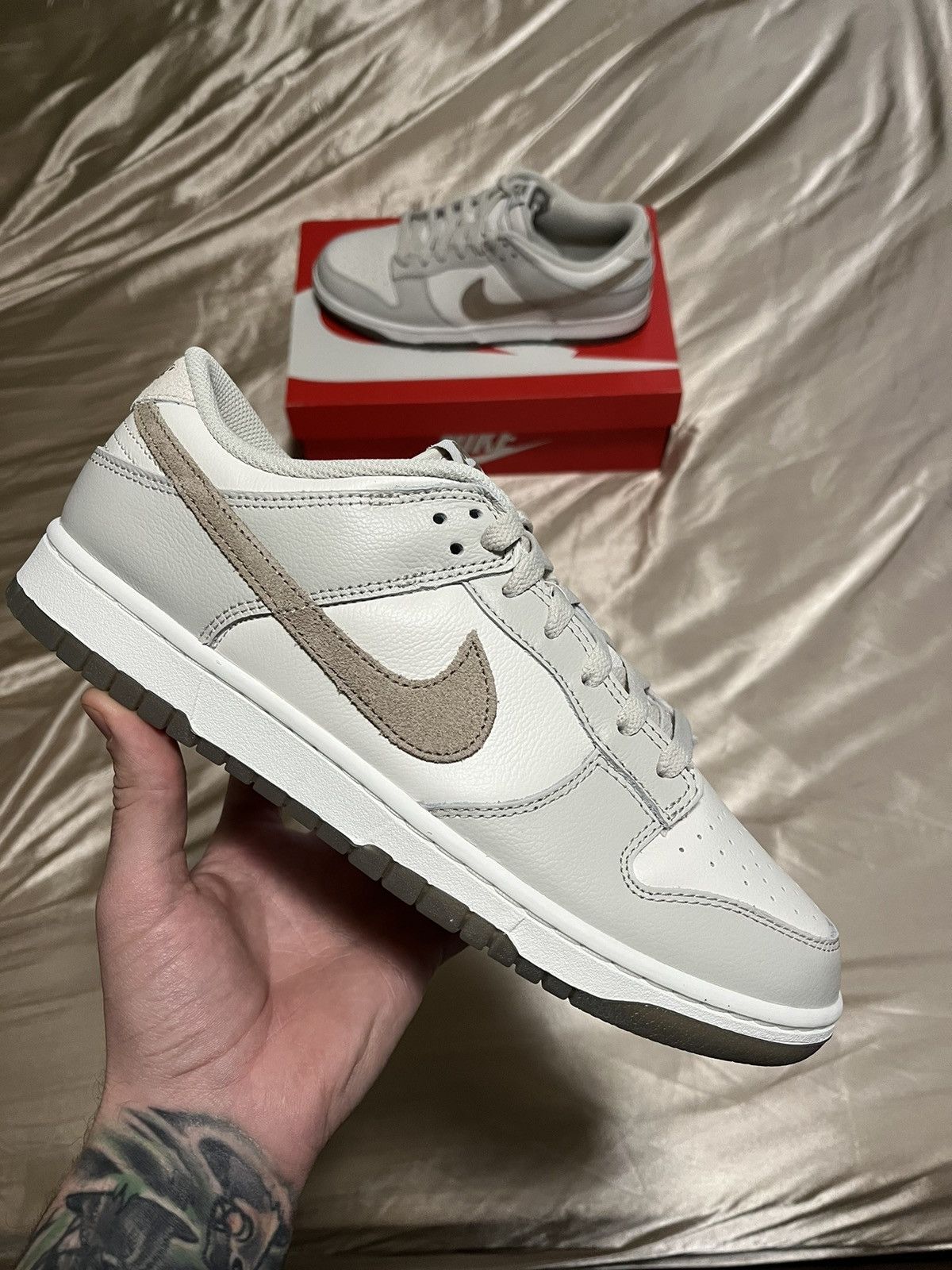 image of Nike Dunk Low Se “Phantom Khaki”- Size 10.5 Shoes in Blue, Men's