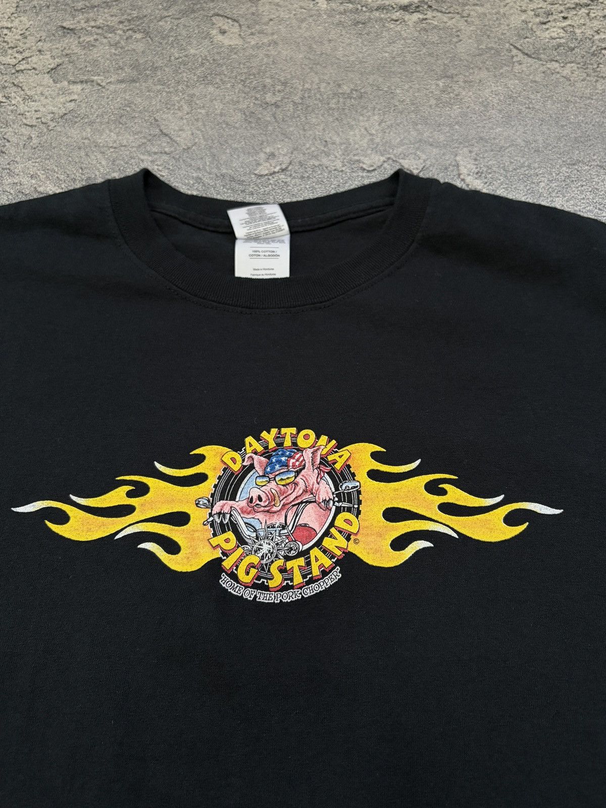 Gildan Vintage Daytona Pig Stand Home of the Pork Chopper Shirt L Size US L / EU 52-54 / 3 - 3 Thumbnail