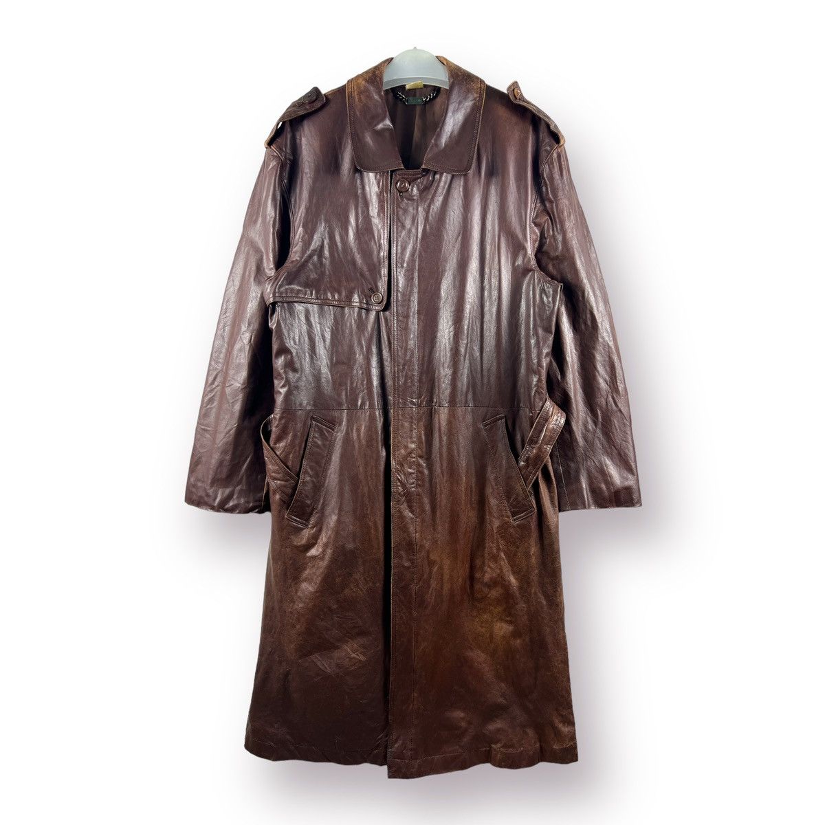 Other 🔥 LEATHER URBAN INTERMEZZO TRENCH COAT Size US S / EU 44-46 / 1 - 6 Thumbnail
