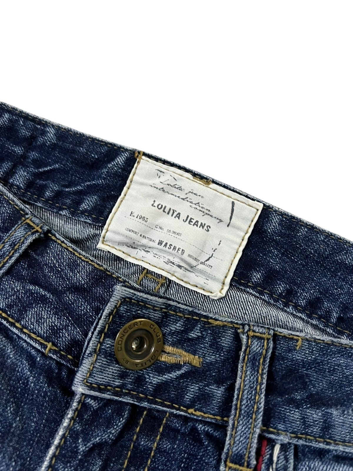 Japanese Brand Flare Jean Lolita Distress Mud Wash Jean Size US 31 - 9 Thumbnail