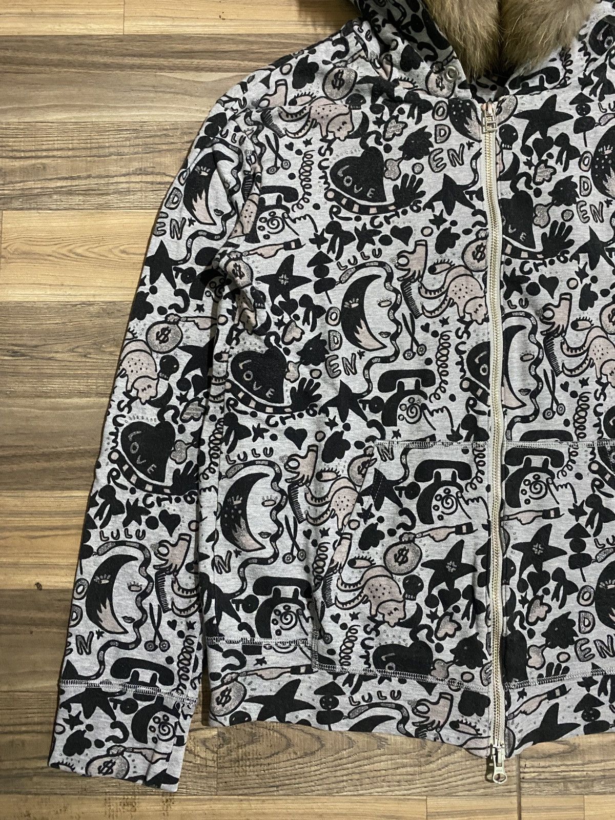 Japanese Brand × Tsumori Chisato TSUMORI CHISATO ISSEY MIYAKE DOODLE FUR HOODIES Size US S / EU 44-46 / 1 - 2 Thumbnail