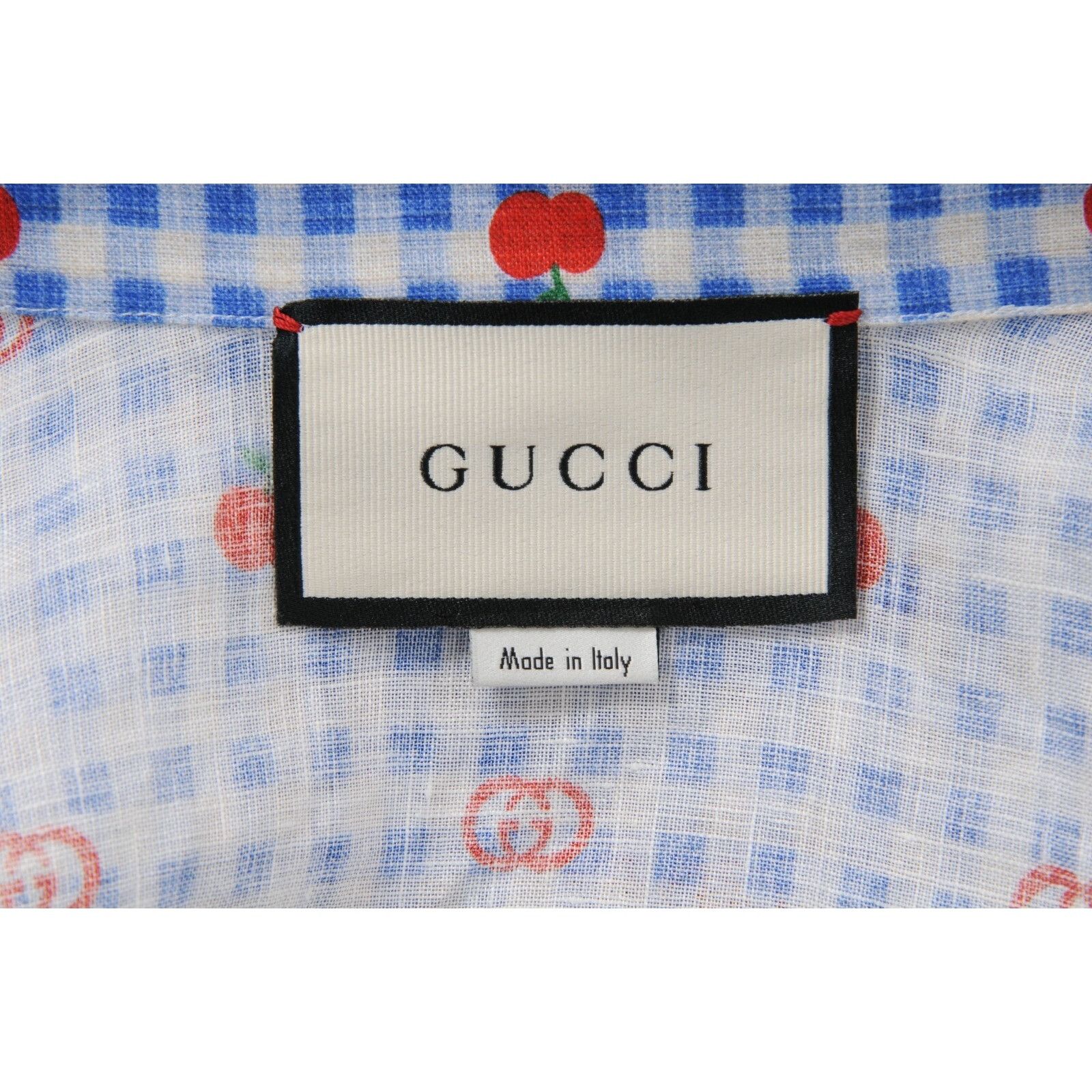 Gucci Pyjama Shirt Gingham Blue Red GG Logo Size US M / EU 48-50 / 2 - 8 Thumbnail