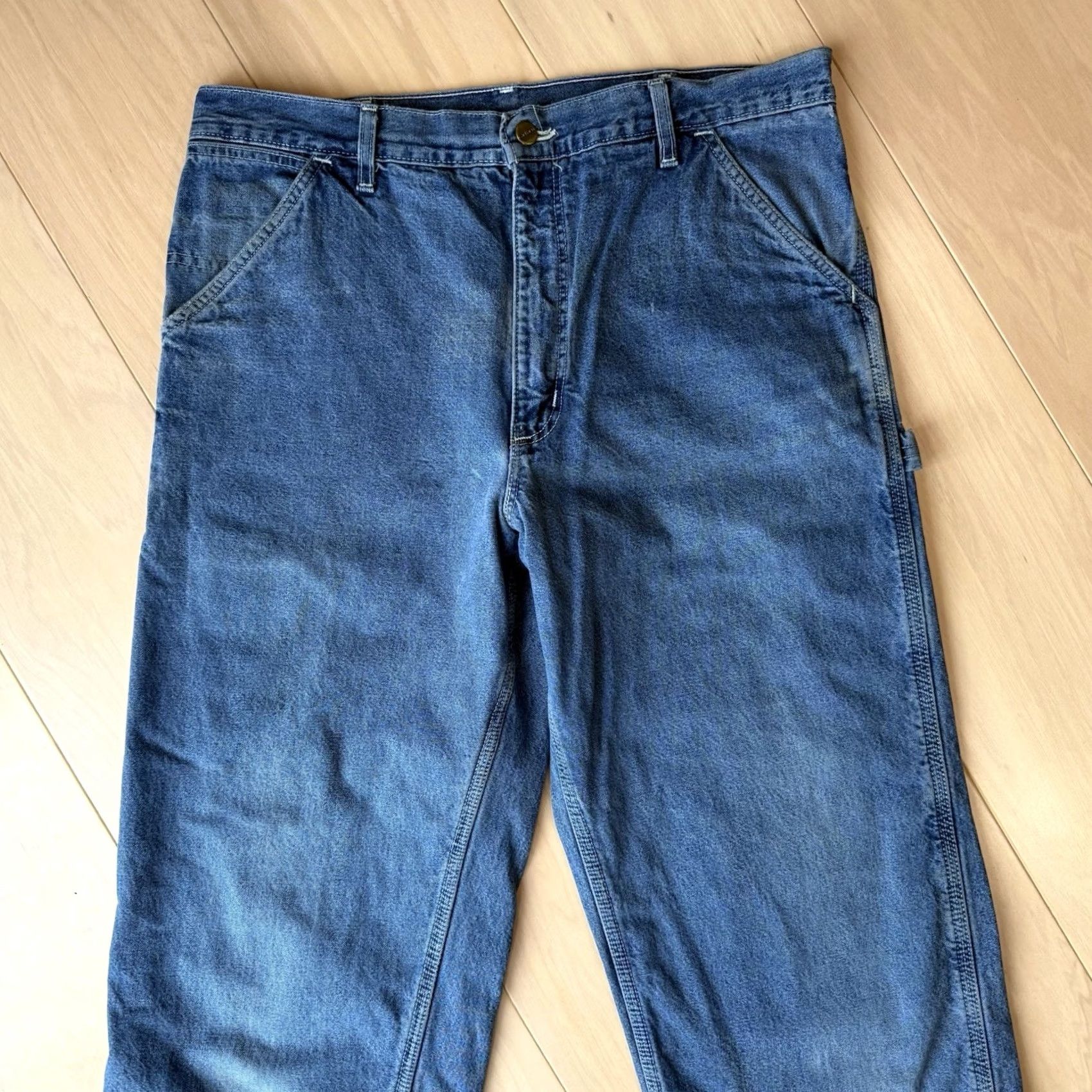 Carhartt VINTAGE Carhartt Carpenter Pants Denim 36 Blue Flannel Lined Workwear Mens 90s Southwestern USA Size US 36 / EU 52 - 3 Thumbnail