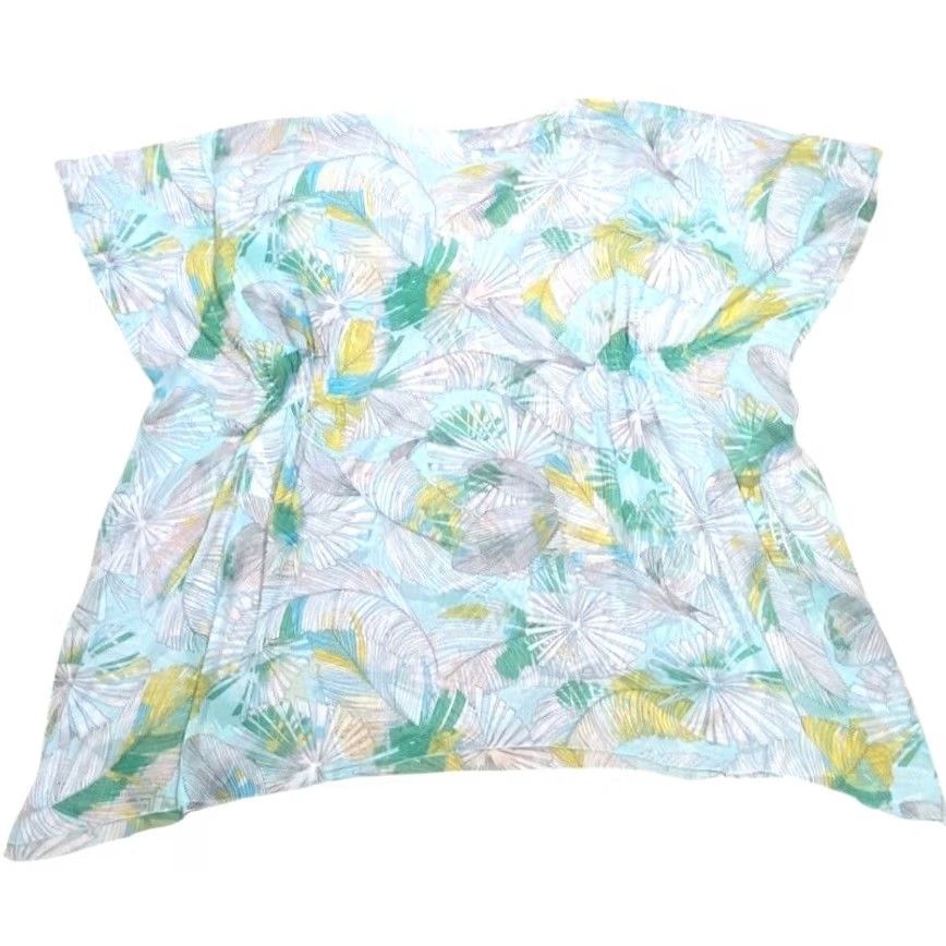 Vintage Debenhams The Collection Kimono Pullover Womens Medium Multicoloured Floral Short Sleeve V-Neck Casual Summer Regular Womens Size M / US 6-8 / IT 42-44 - 2 Thumbnail