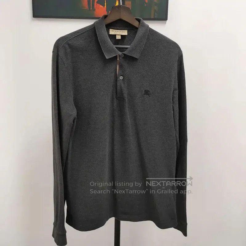 Burberry Burberry Long Sleeve Polo in Dark Gray Cotton. Size US M / EU 48-50 / 2 - 1 Thumbnail