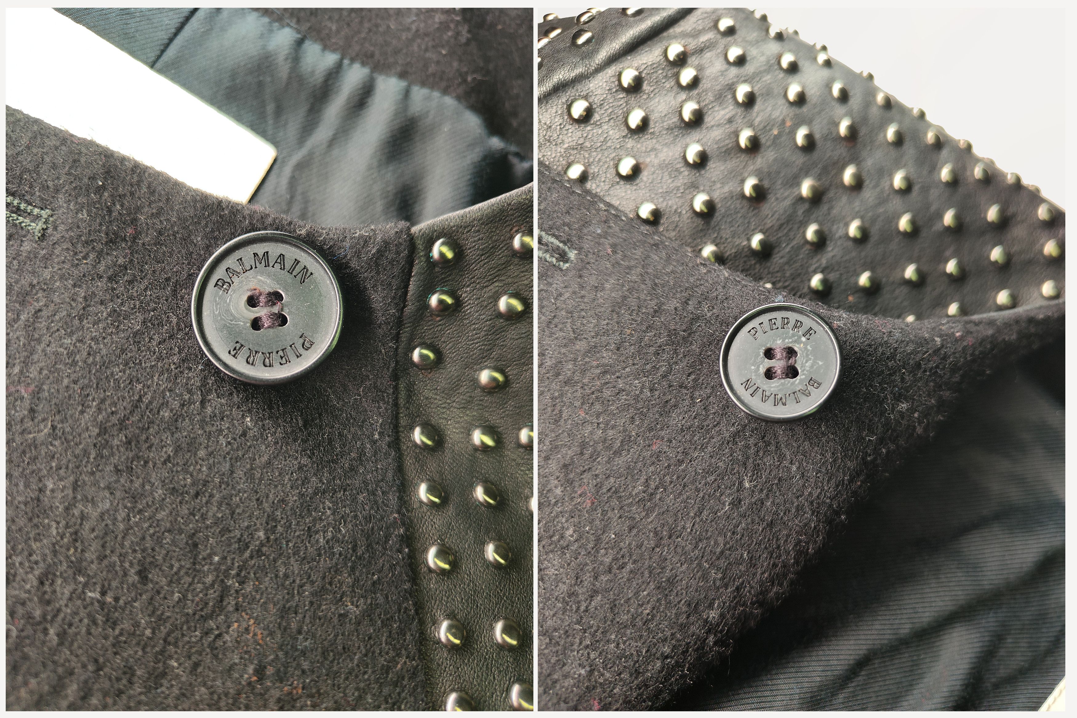 Pierre Balmain Pierre Balmain _ taly _ Studded Leather _ Wool & Cashmere Size M / US 6-8 / IT 42-44 - 7 Thumbnail