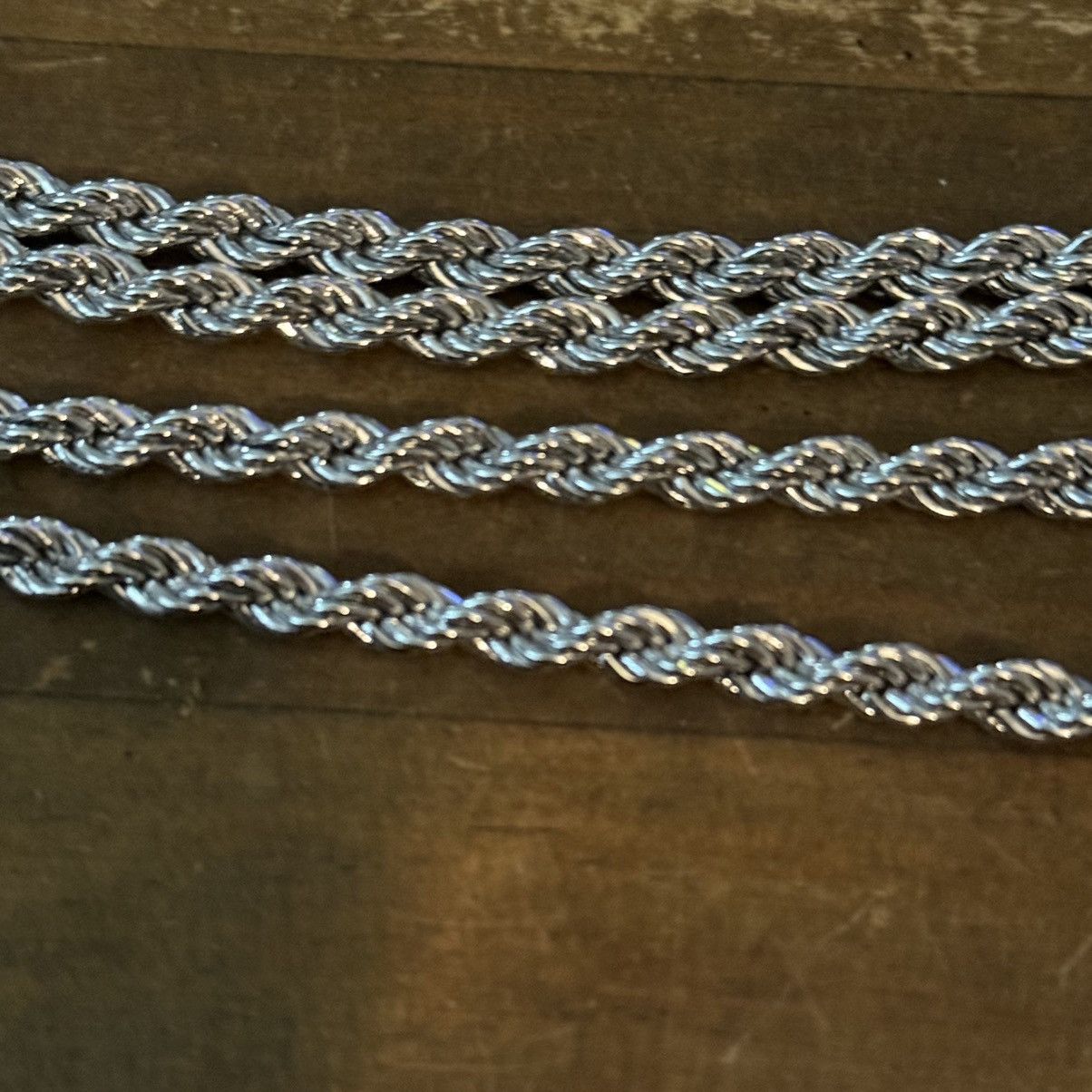 Monet Vintage Monet long silver tone thick rope chain necklace Size ONE SIZE - 3 Thumbnail