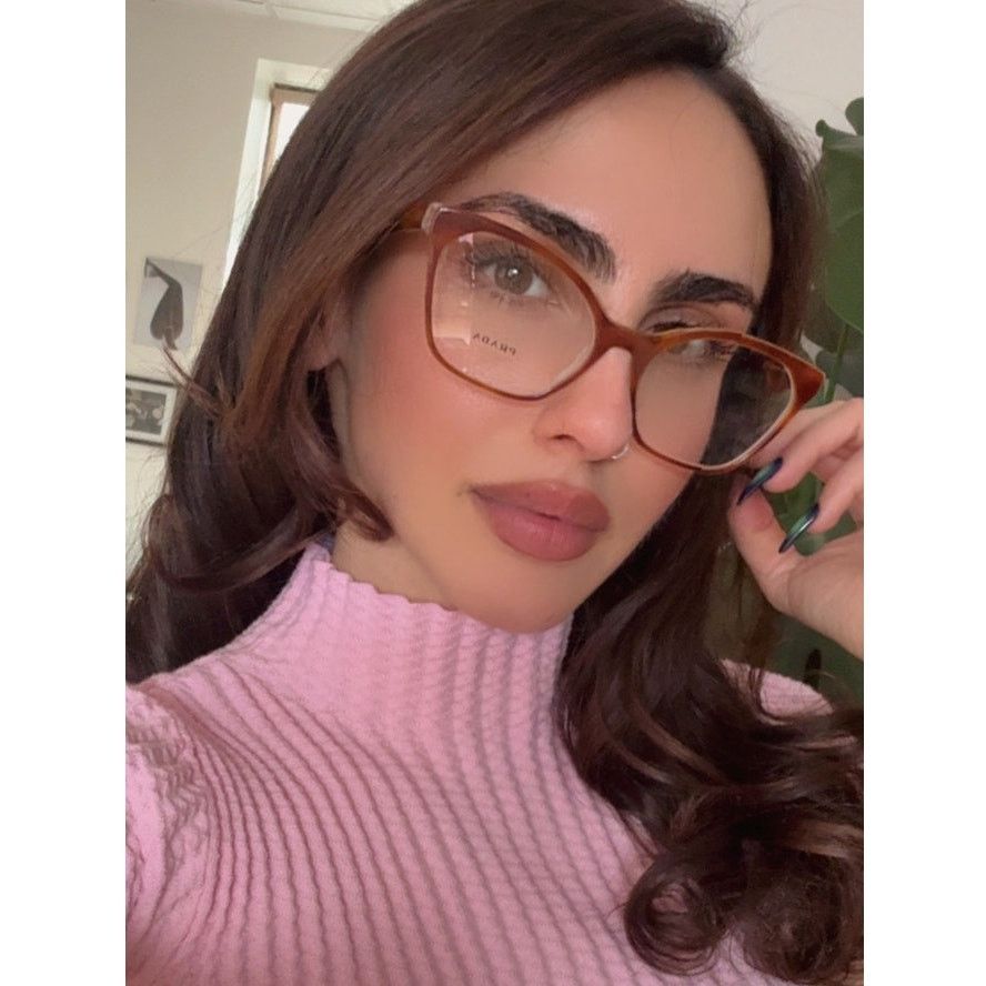 Prada NEW Prada PR09U Eyeglasses Frames in Brown Cat Eye Size ONE SIZE - 1 Thumbnail