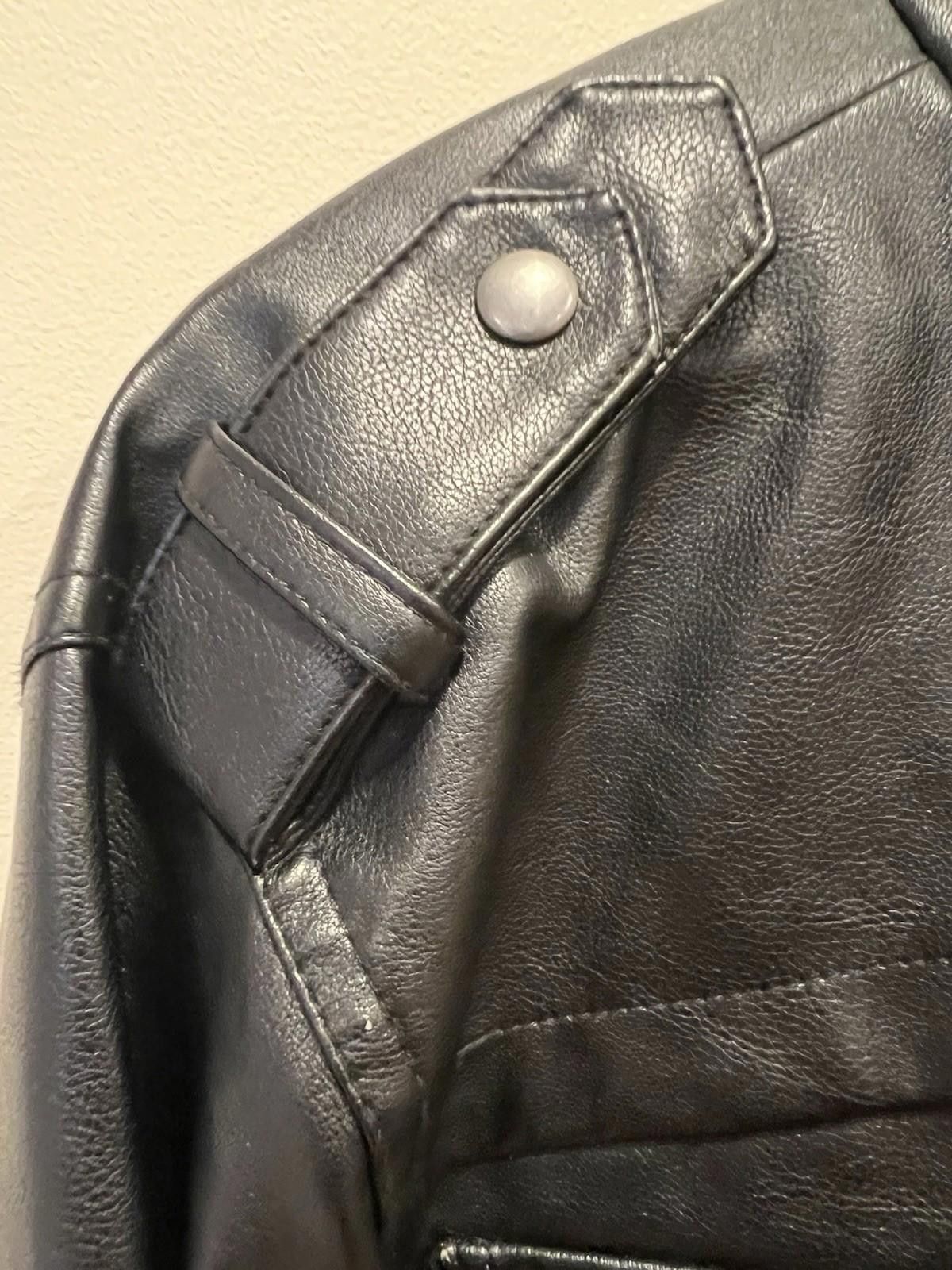 The Unbranded Brand Black Faux Leather Moto Jacket with Zip Pockets Large Mens Size US L / EU 52-54 / 3 - 7 Thumbnail