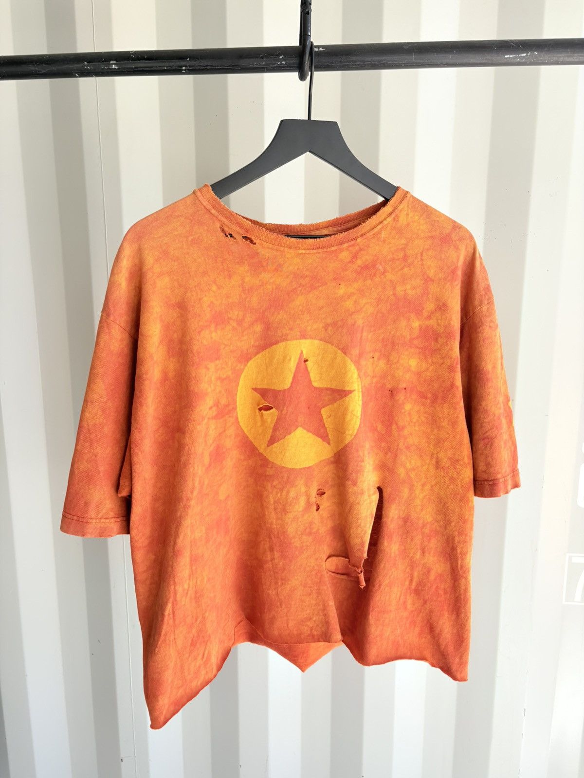 Thrashed Boxy Fit Pocket Faded Distressed Shirt GRUNGE