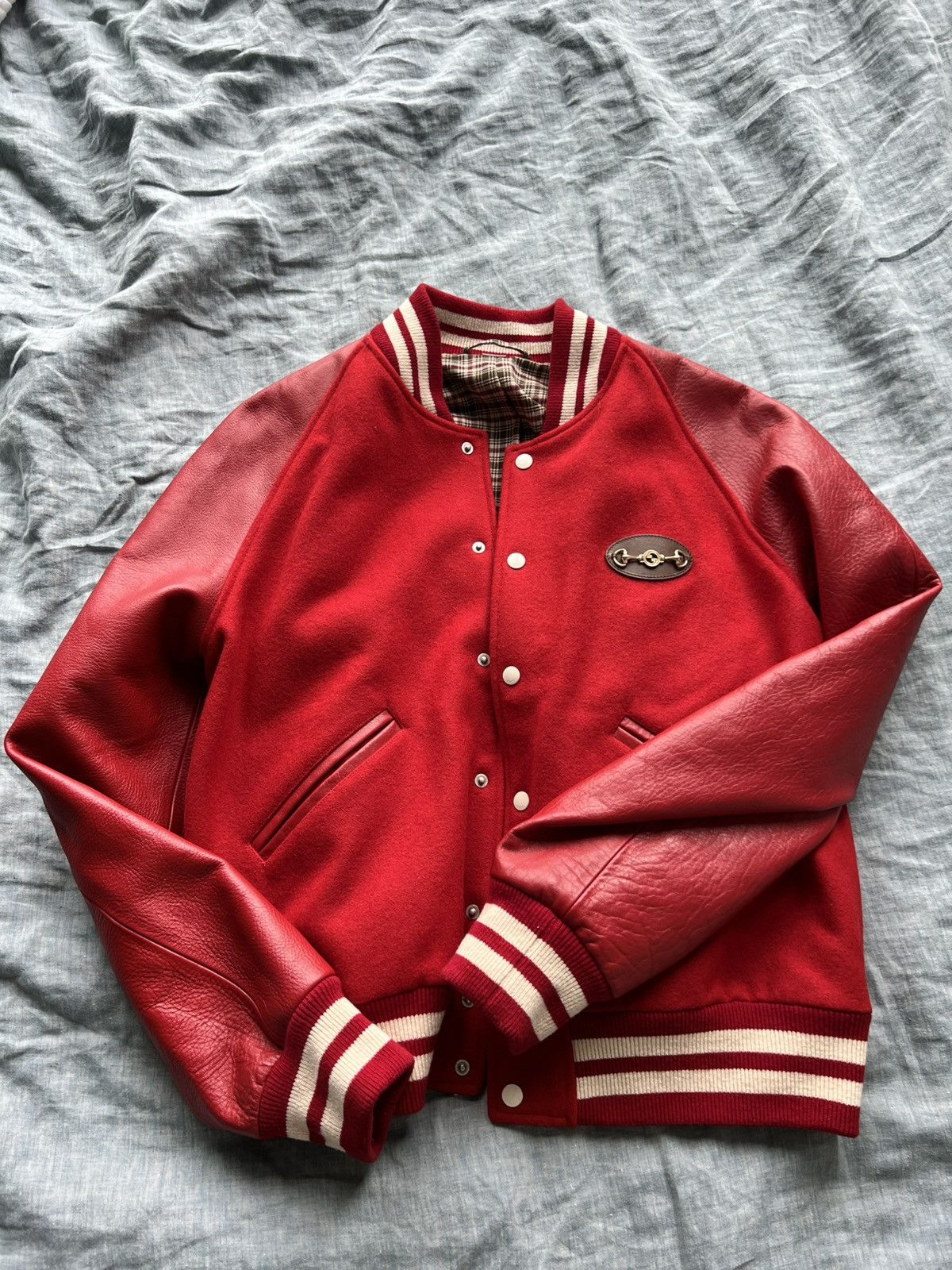 Gucci 3850USD Horsebit Varsity Letterman 20fw Alessandro Michele Size US L / EU 52-54 / 3 - 7 Thumbnail