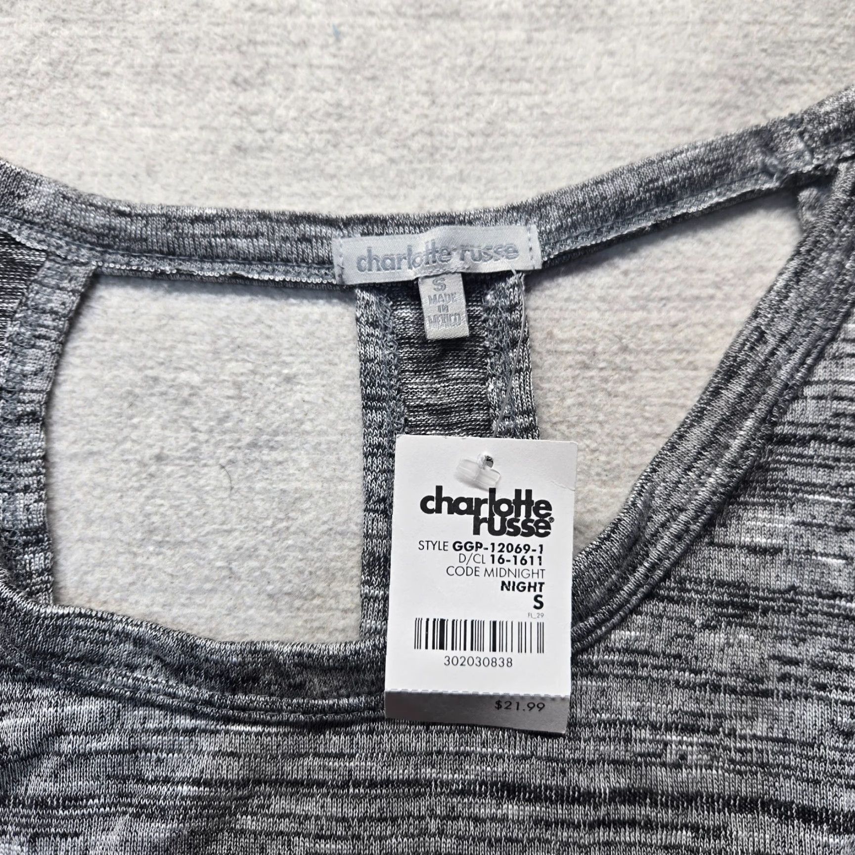 Vintage NEW CHARLOTTE RUSSE Shirt Top Gray Long Sleeve Size S Small Women's Size S / US 4 / IT 40 - 2 Thumbnail