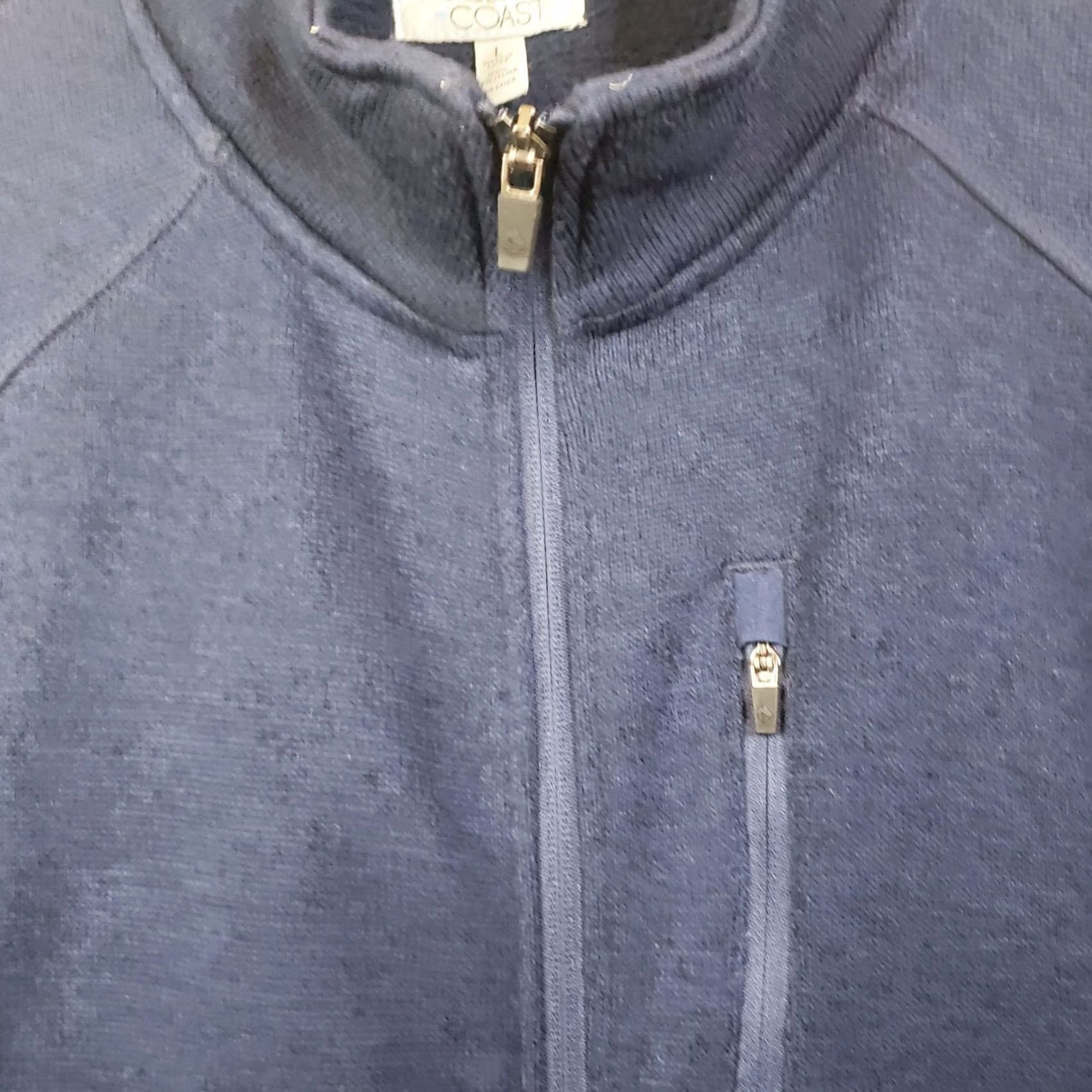 Vintage Ocean Coast Men's L Blue Fleece Long Sleeve Full Zip Jacket Front Zip Pocket Size US L / EU 52-54 / 3 - 5 Thumbnail