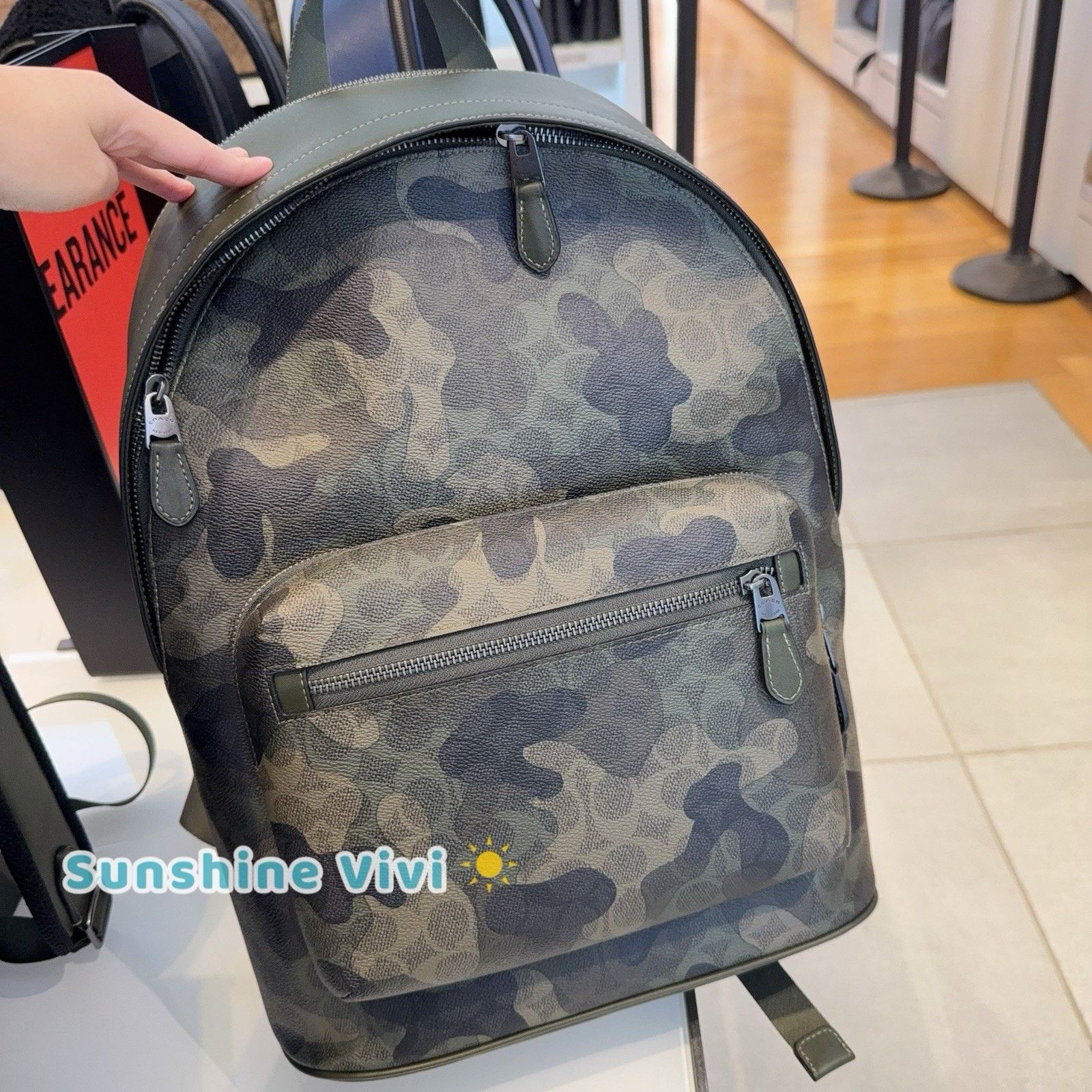 Coach NWT COACH West Men's Backpack Camo CW311 Dark Shamrock Multi Size ONE SIZE - 1 Thumbnail