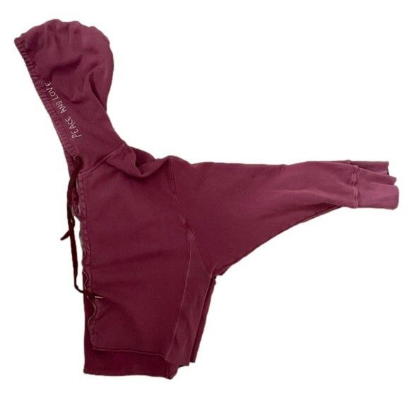 Sundry Sundry Red Peace And Love Cropped Hoodie - M/L 🇺🇸 Size L / US 10 / IT 46 - 13 Thumbnail