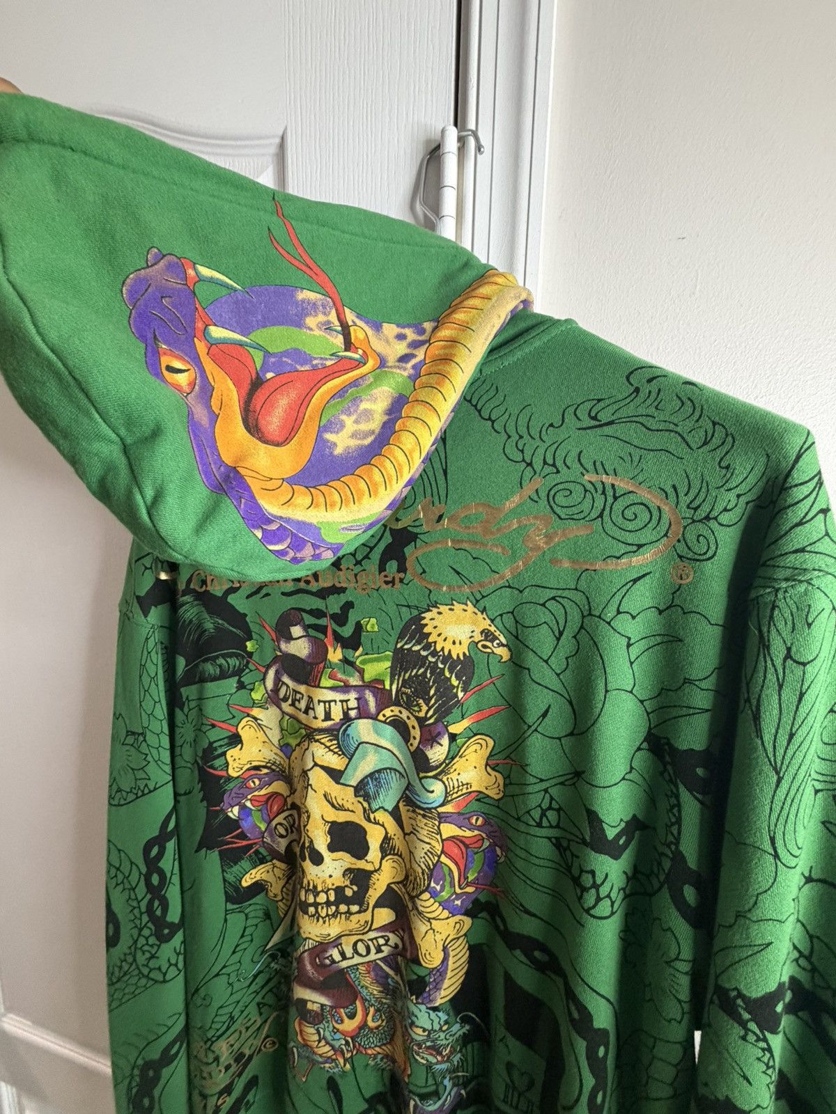 Ed Hardy Vintage Ed Hardy Rhinestone Hoodie Size US XL / EU 56 / 4 - 5 Thumbnail