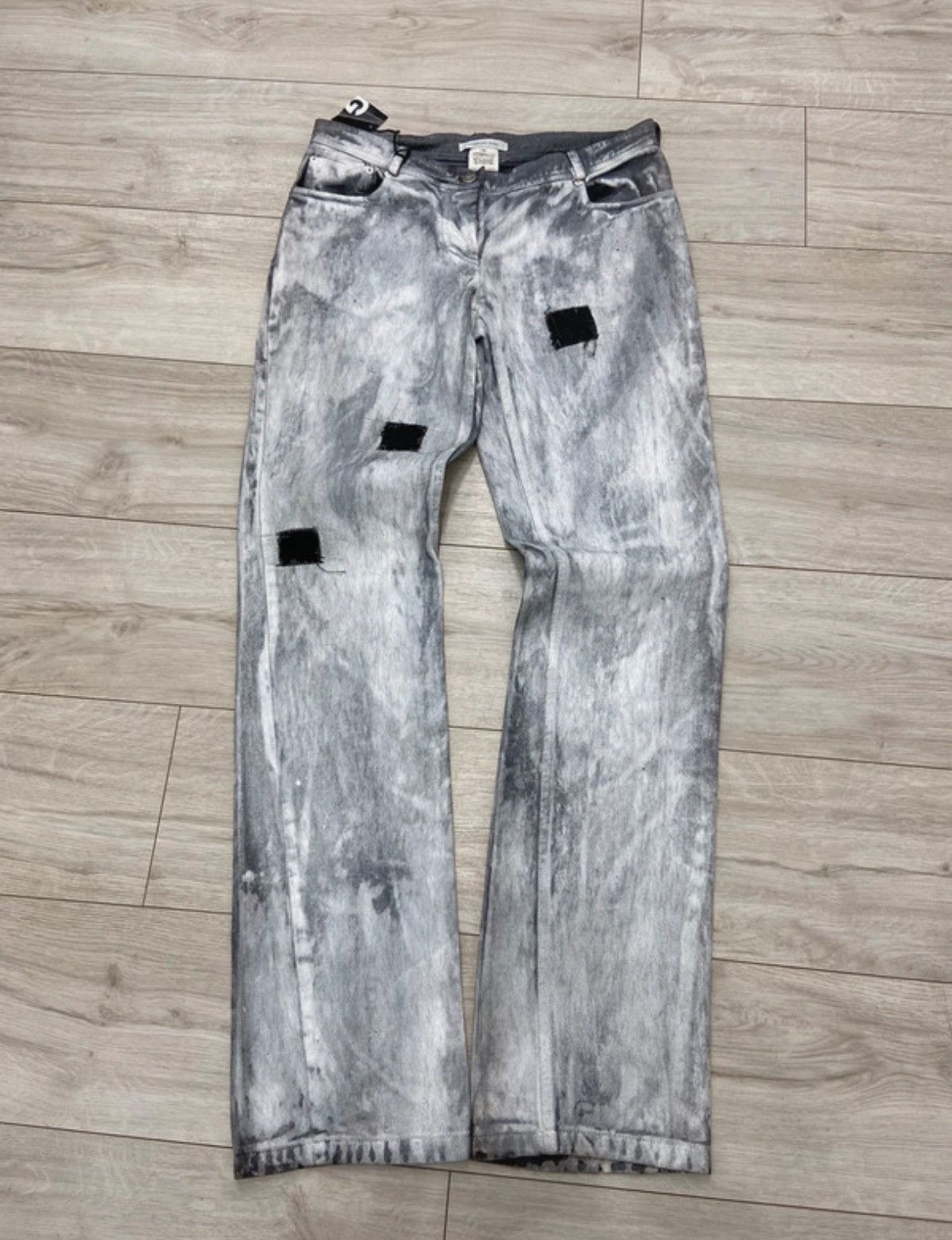 Japanese Brand × Le Grande Bleu (L.G.B.) Very Rare🔥Germano Zama Painted Distressed Denims🔥 Size US 32 / EU 48 - 1 Thumbnail