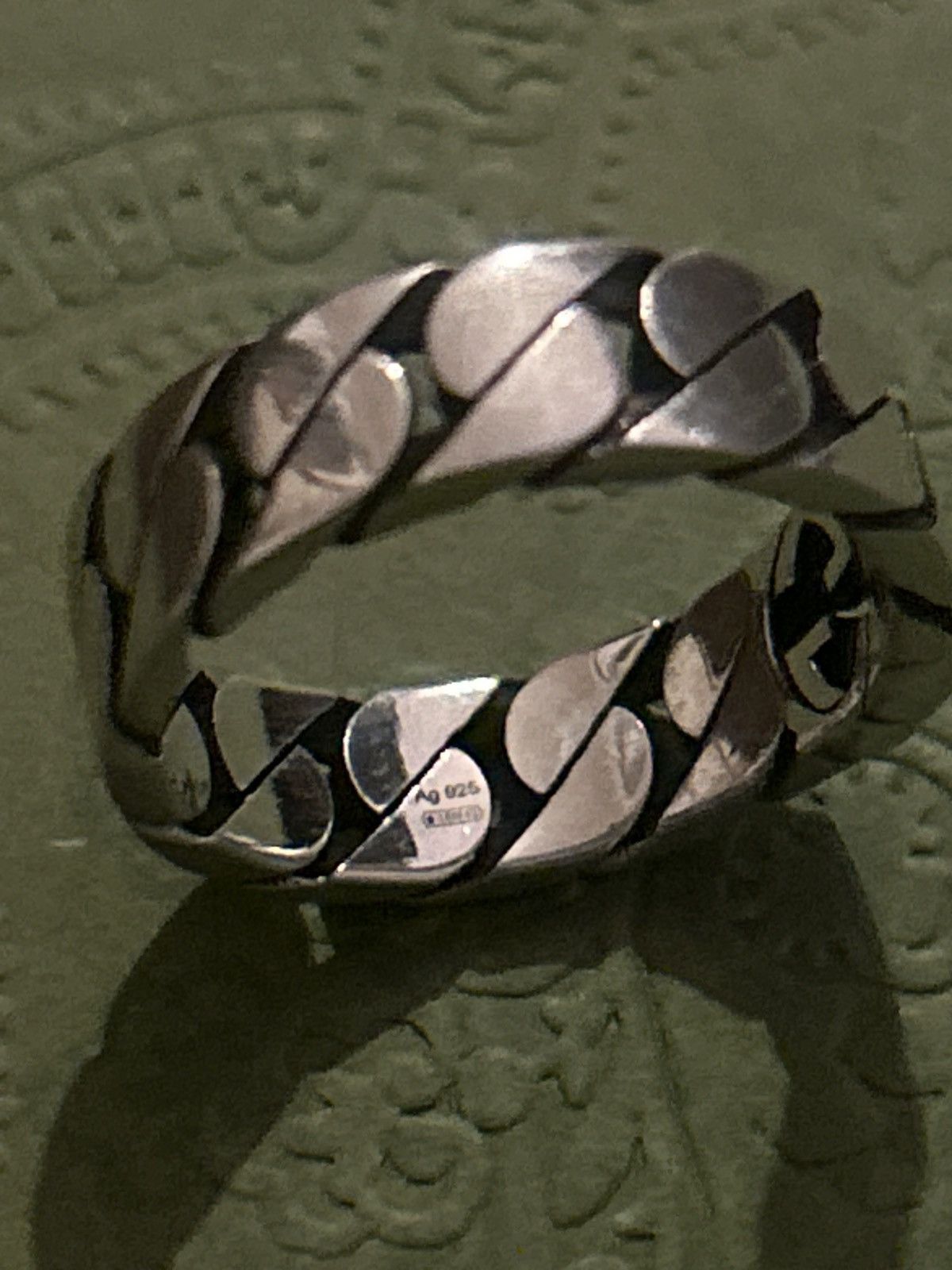 Gucci Gucci Wide Ring Interlocking G Sterling Silver Chain AG 925 Size ONE SIZE - 6 Thumbnail
