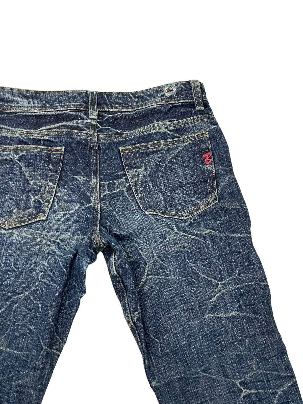 Japanese Brand Flare Jeans Brappers Honeycomb Distress Slim Low Rise 7🟦0 Size US 28 / EU 44 - 19 Thumbnail
