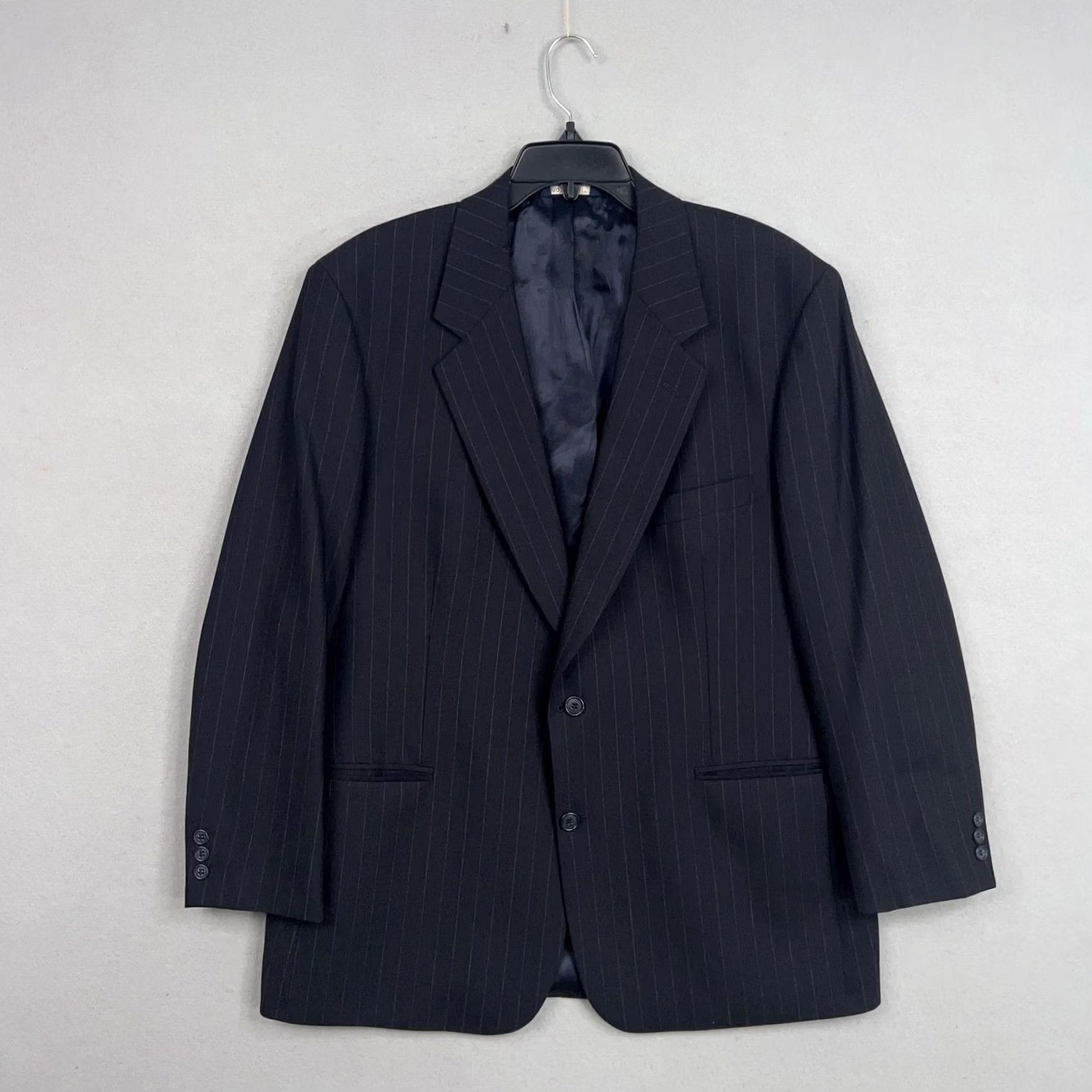 Brooks Brothers Brooks Brothers Jacket Mens 44R Pinstripe Wool Stretch Two Button Notch Blazer Size 44R - 2 Thumbnail