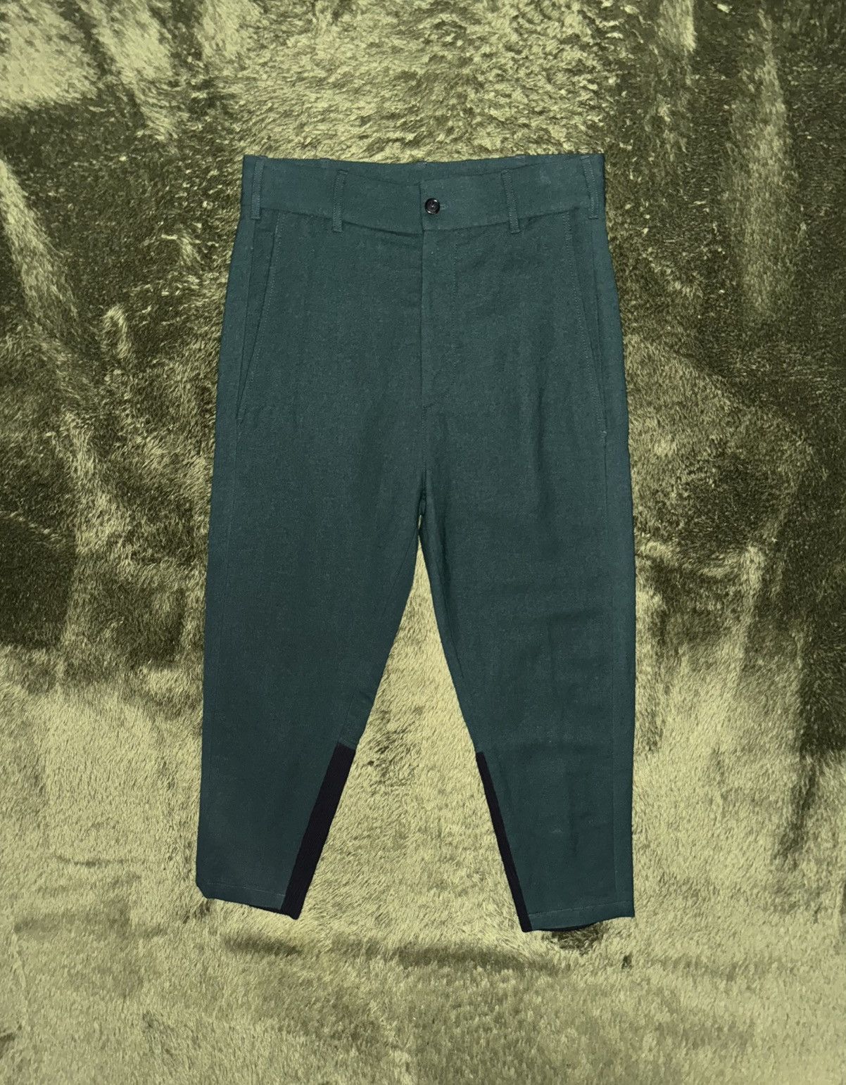 Ann Demeulemeester [S] Ann Demeulemeester Panel Detail Wool Trousers Green Size US 30 / EU 46 - 1 Thumbnail