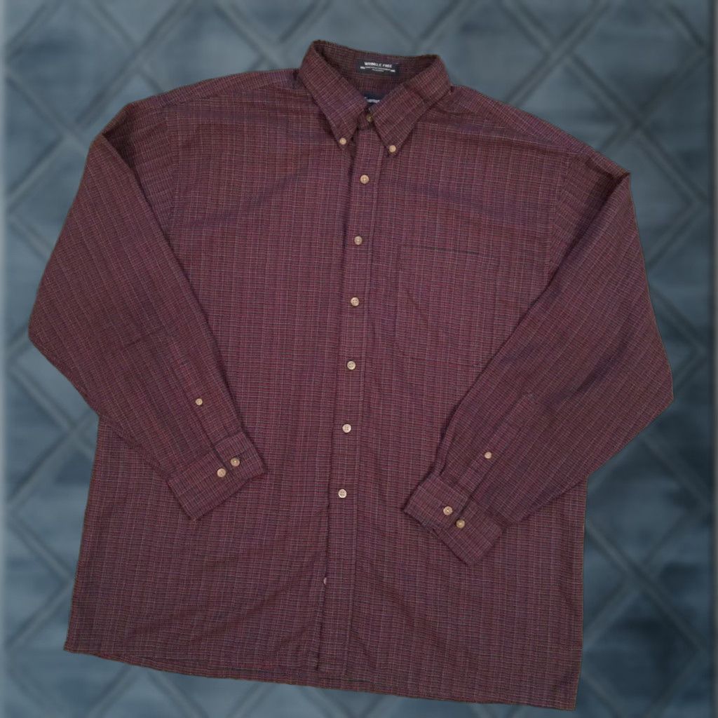 Arrow Arrow Tournament Shirt Big 1X Long Sleeve Red Button-Up Mens Plaid Casual Size US XL / EU 56 / 4 - 1 Thumbnail