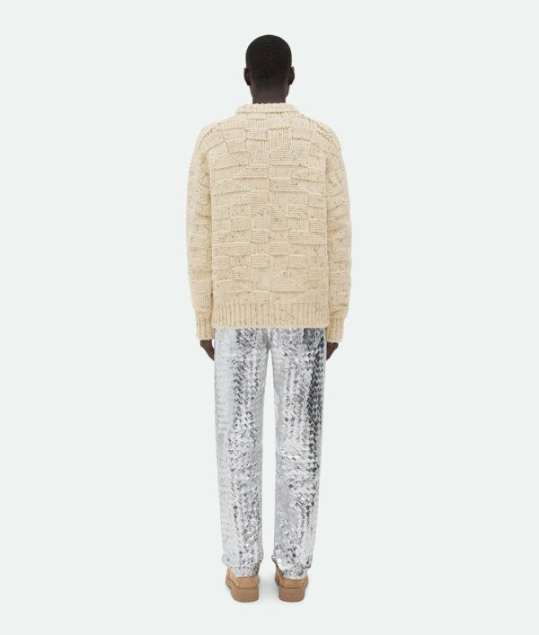 Bottega Veneta o1lv12m1024 Heavy Intreccio Graphic Wool Sweaters in Beige Size US XXL / EU 58 / 5 - 4 Thumbnail