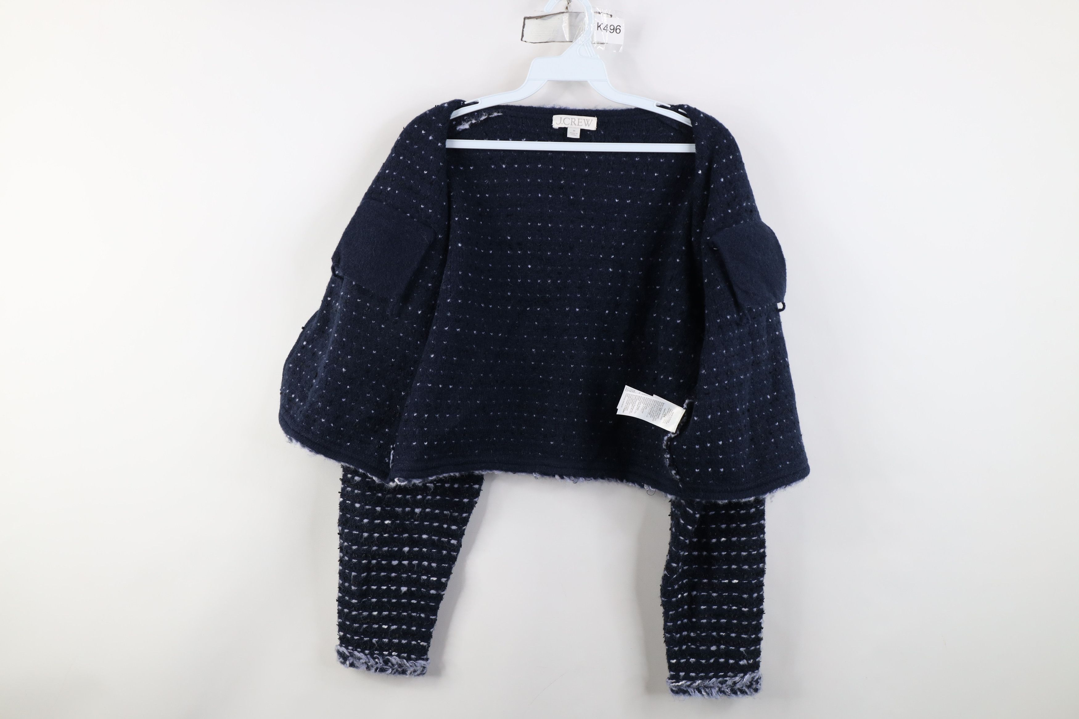 J.Crew J Crew Marled Yarn Wool Alpaca Lady Jacket Striped Blue Size M / US 6-8 / IT 42-44 - 10 Thumbnail