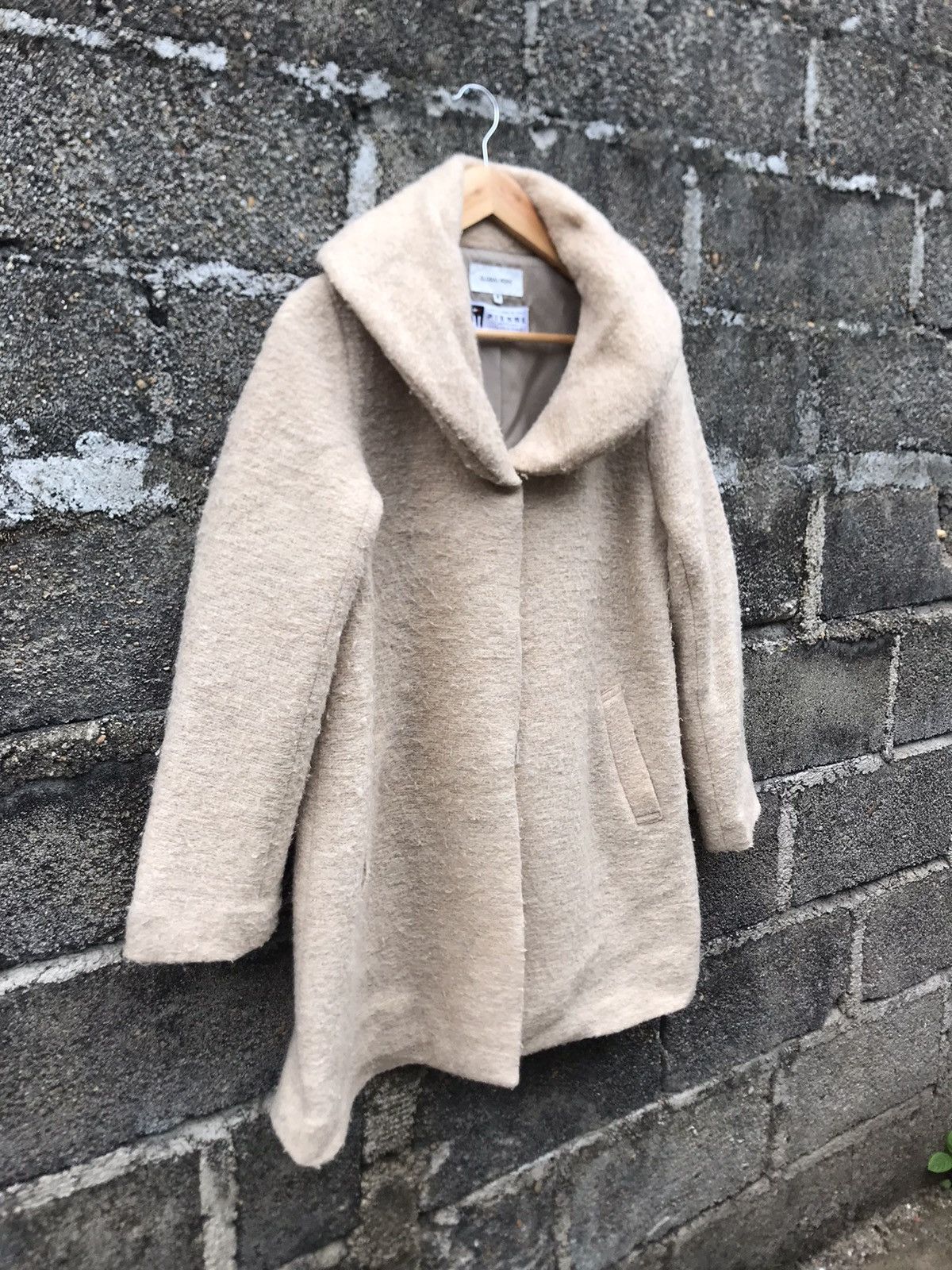 Global Work × Japanese Brand 💥Nice Design Global Work WaterFall Collar Wool Coat Jacket Size M / US 6-8 / IT 42-44 - 2 Thumbnail