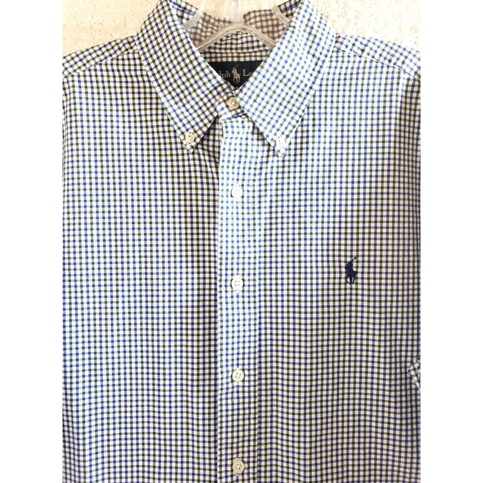 Ralph Lauren Ralph Lauren Button Up Shirt Mens L Classic Fit Blue Green Check Long Sleeve Size US L / EU 52-54 / 3 - 3 Thumbnail