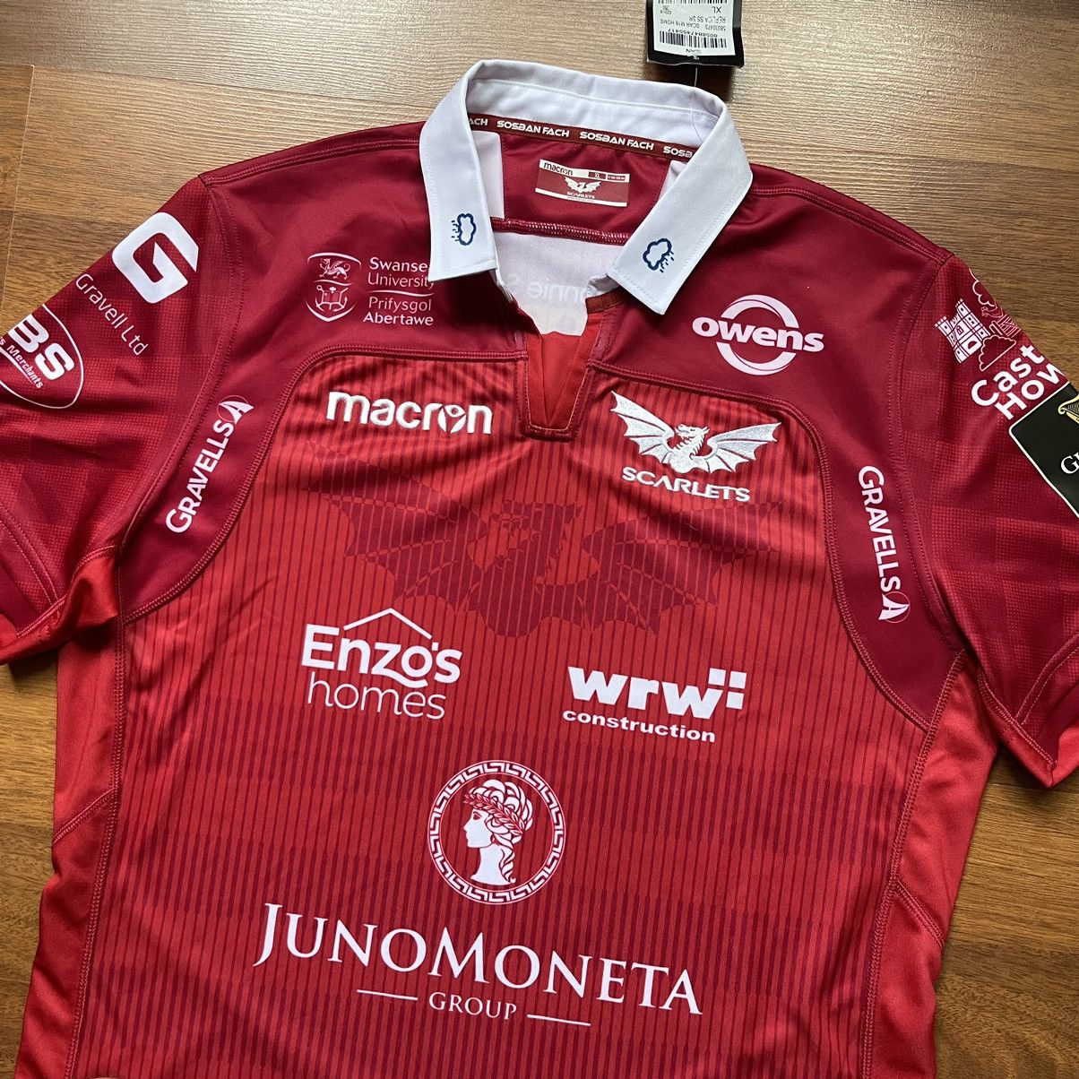 Macron × Vintage NWT SCARLETS MACRON 2018/2019 RUGBY HOME JERSEY Size US XL / EU 56 / 4 - 3 Thumbnail
