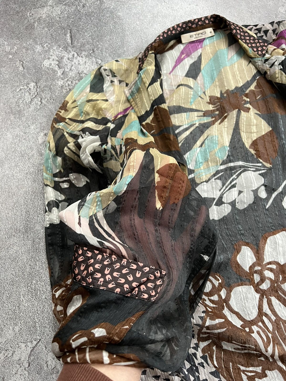 Etro Etro Silk Sheer Long Kimono Duster Floral Print Mesh Dress Size M / US 6-8 / IT 42-44 - 6 Thumbnail