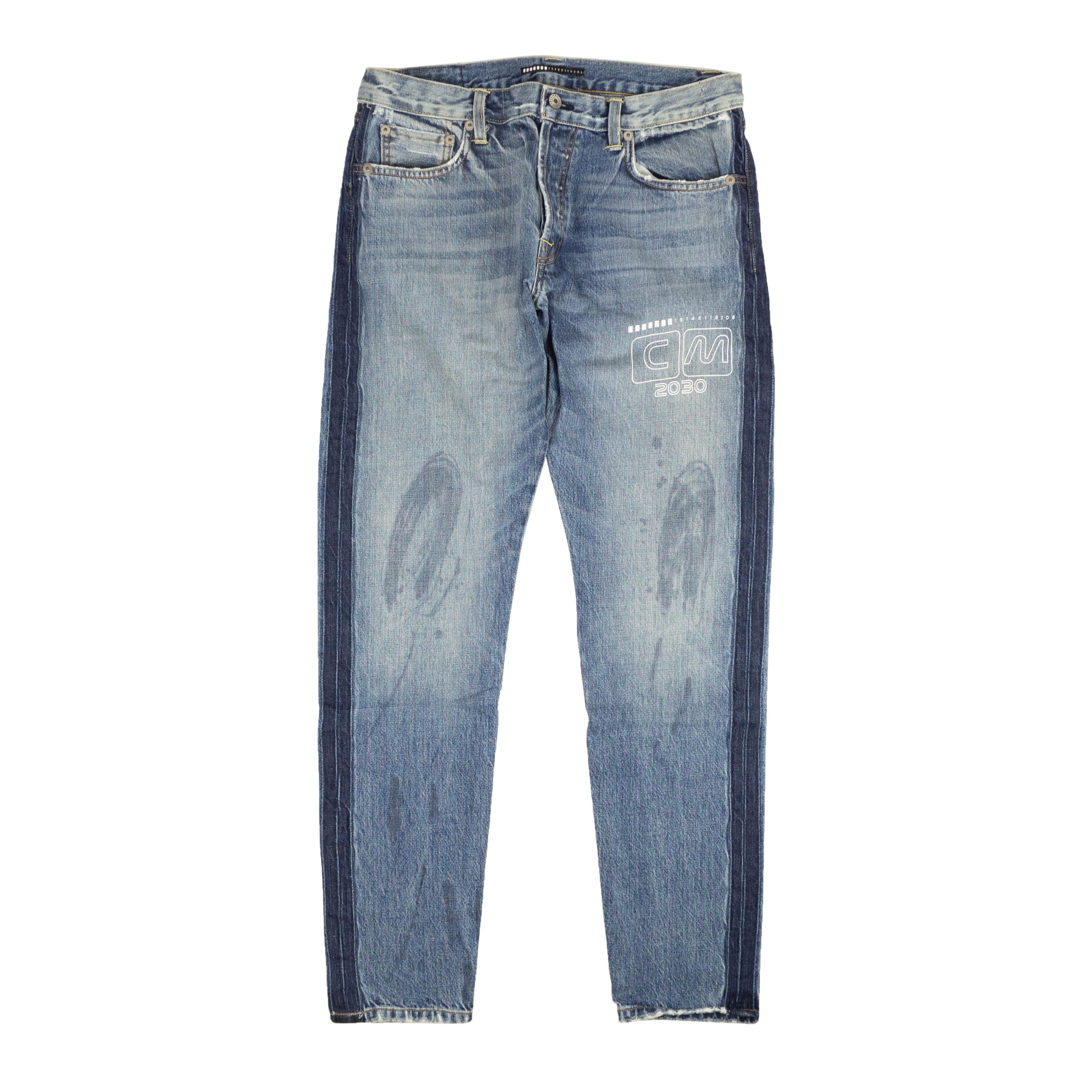 image of Visitor On Earth Blue Washed Denim Jeans Size 28, Men's