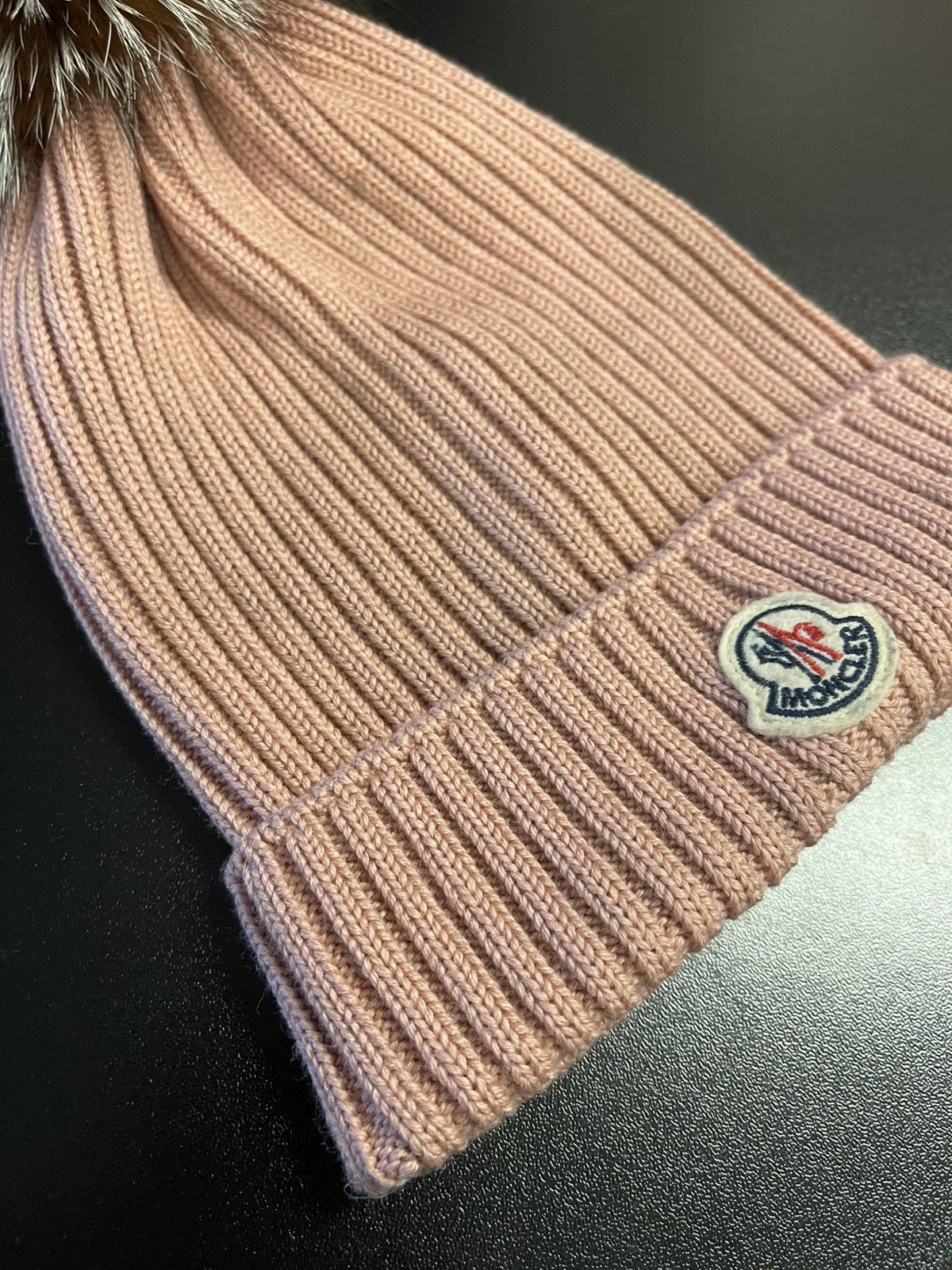 Moncler Size L - Moncler Enfant Berretto Beanie Pink Fox Fur Size ONE SIZE - 2 Thumbnail