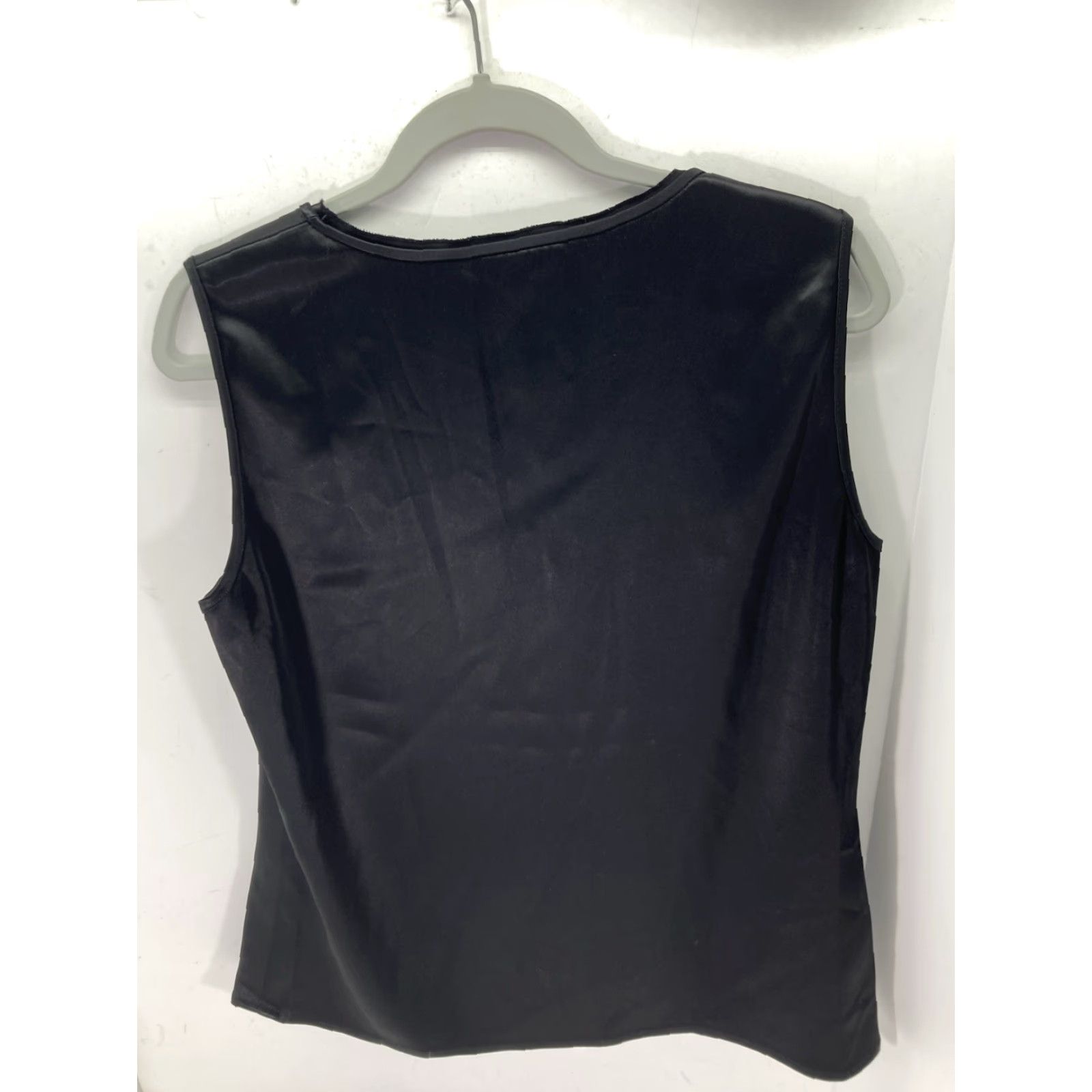 Vintage St John Tank Shirt Women Size Large Black Sleeveless Pullover Triacetate Stretch Size L / US 10 / IT 46 - 6 Thumbnail