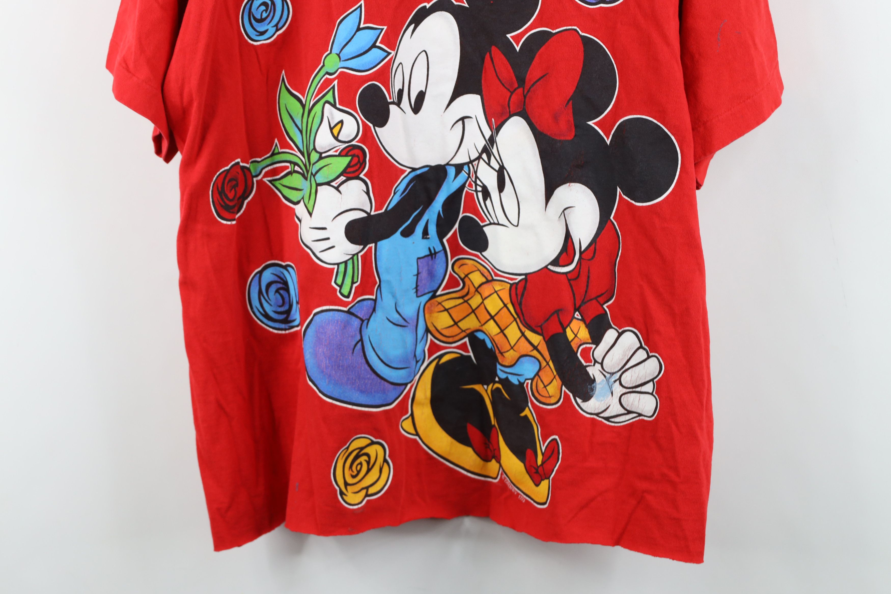 Disney Vintage 90s Disney Cut Off Mickey Minnie Mouse T-Shirt USA Size ONE SIZE - 3 Thumbnail