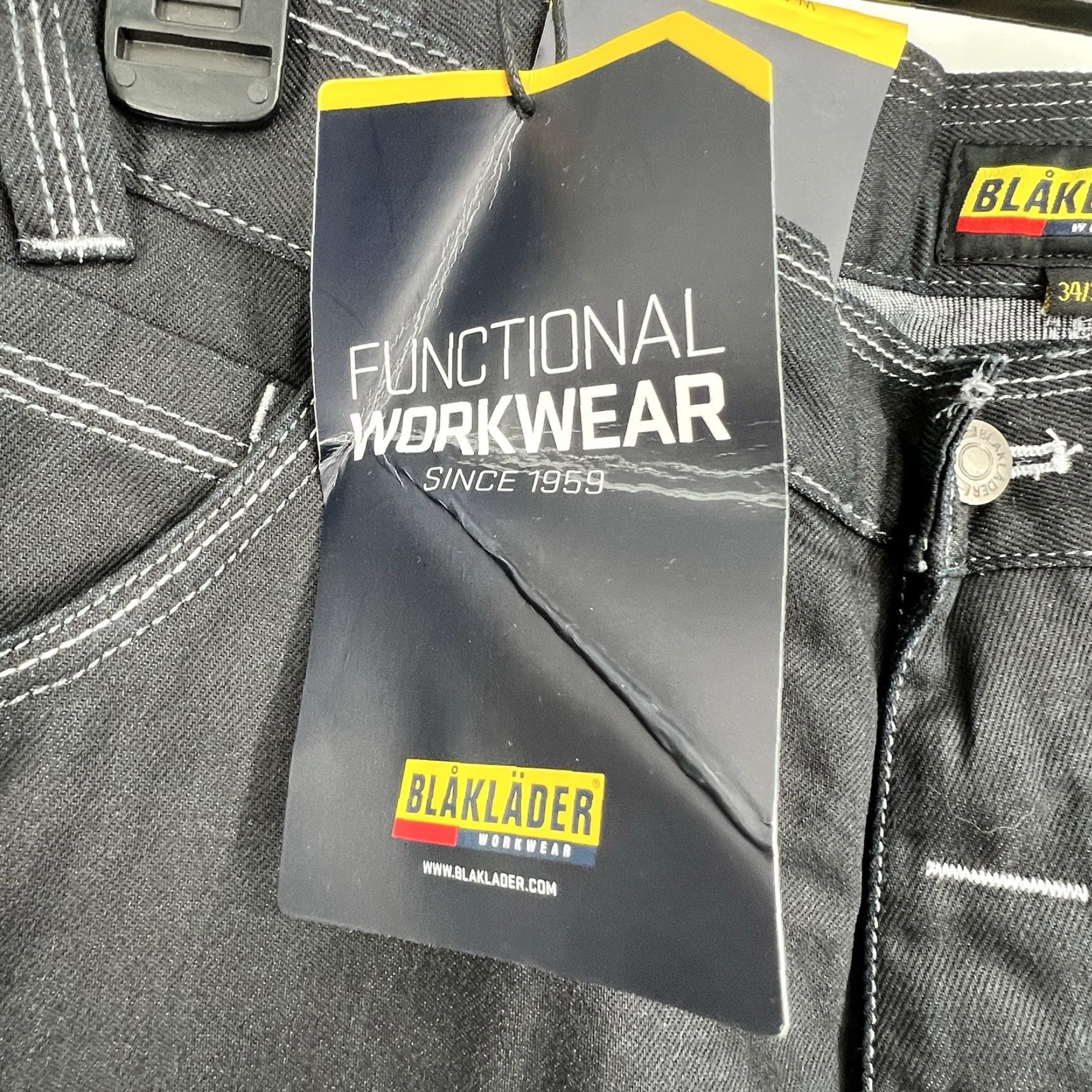 Vintage Blaklader Men's 1659 Urban Cordura Denim Jeans Black 34x36 Size US 34 / EU 50 - 3 Thumbnail
